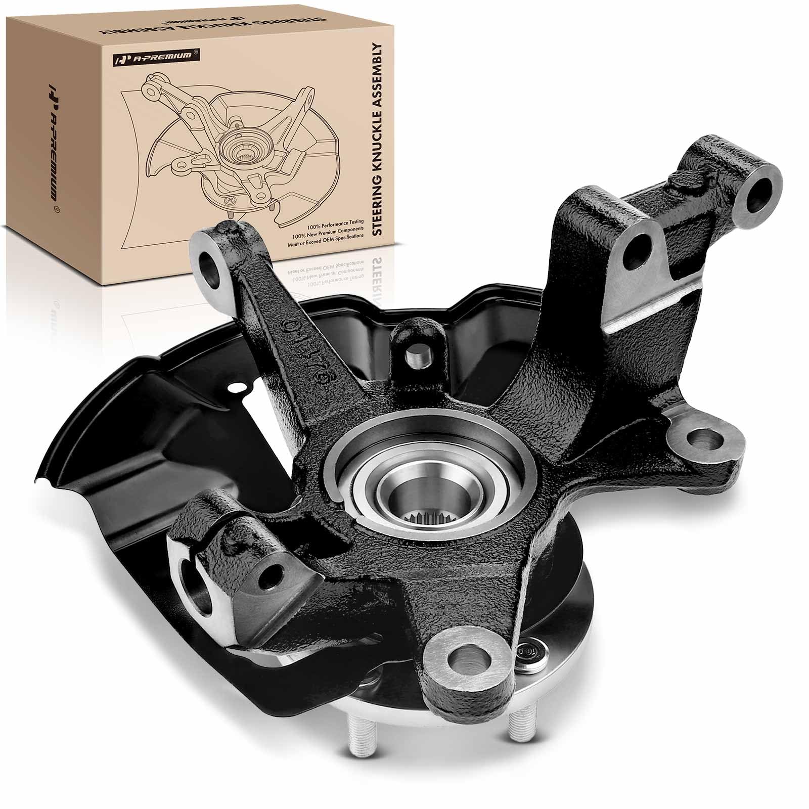 Premium Left Front Steering Knuckle & Wheel Bearing Hub Assembly for 2007-2012 Mazda CX-7 & 2007-2015 CX-9 - Driver Side Replacement Part - Perfect for Smooth Steering & Wheel Alignment Repair