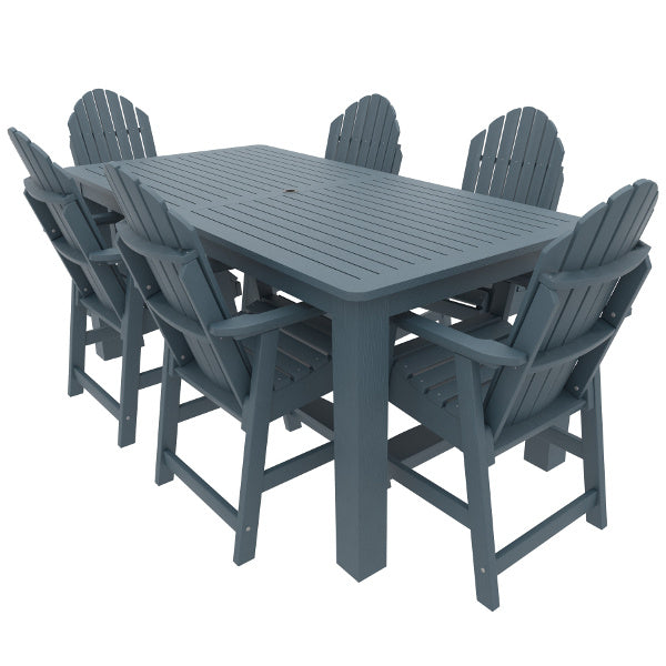 Muskoka 7-Piece Counter Bistro Dining Set - Patio Bar Height Table & Stools for Outdoor Entertaining & Small Space Dining