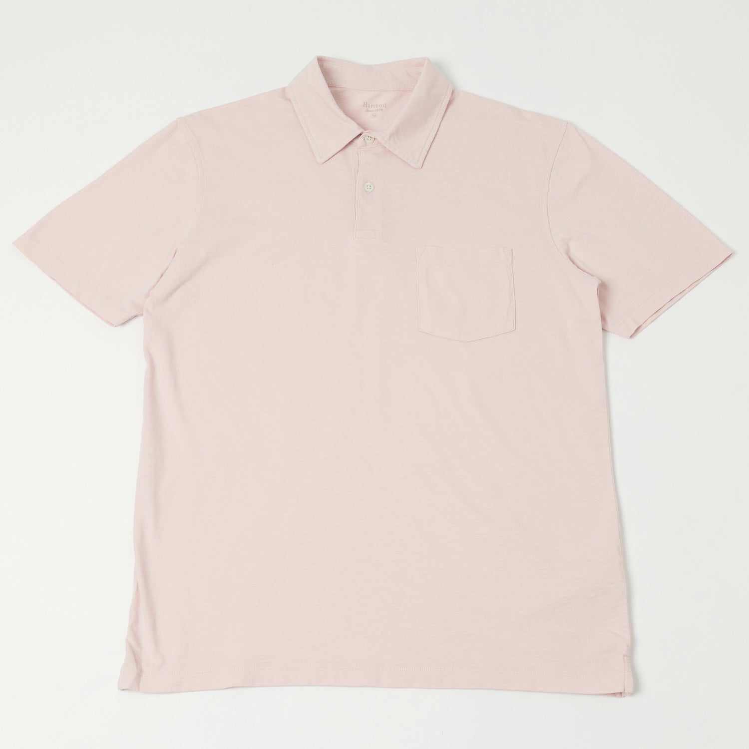 Hartford AZ71303 Slub Short Sleeve Jersey Polo Shirt for Men - Faded Pink Casual Wear for Golf, Office & Summer Outfits