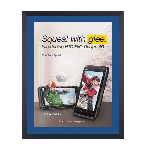 20x20 Euro Style Slide-In Picture Frame with 2 Wide Matboard - Premium Designer Poster Frame for Wall Art, Photos & Prints - Perfect for Living Room, Bedroom & Office Decor