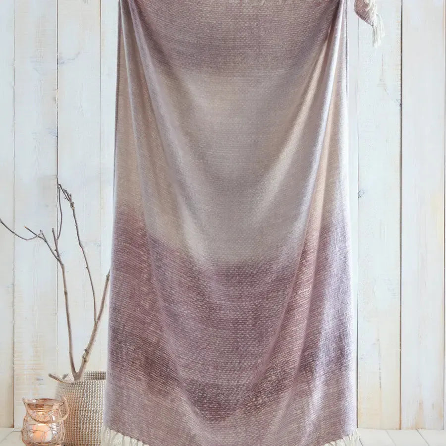 Drift Home Bretton Soft and Cozy Throw Blanket - Mauve Color for Living Room, Bedroom, or Outdoor Use