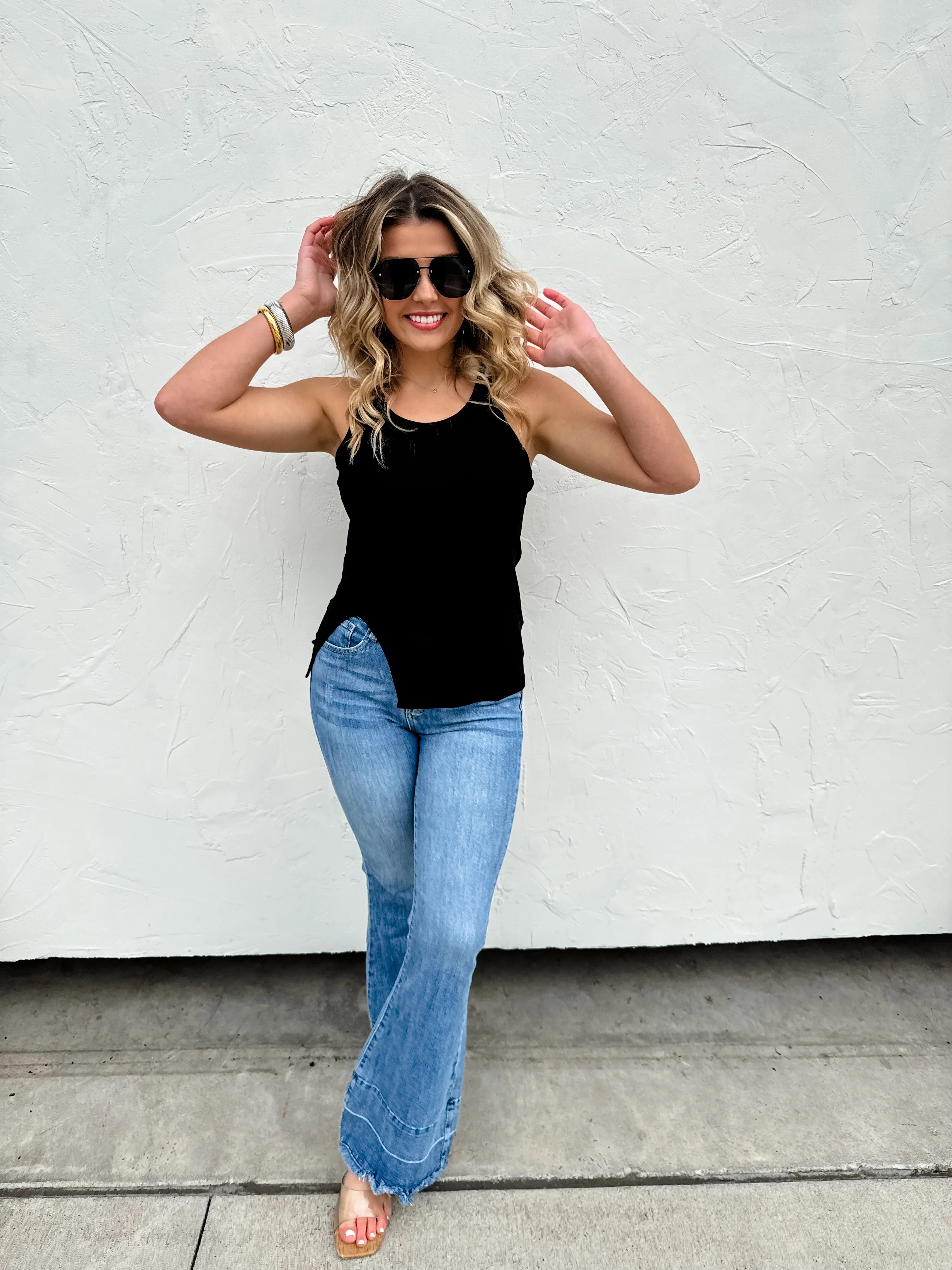 Gabby Side Slit Tank Top - 4 Color Options | Preorder Now | Perfect for Yoga, Gym & Summer Outfits