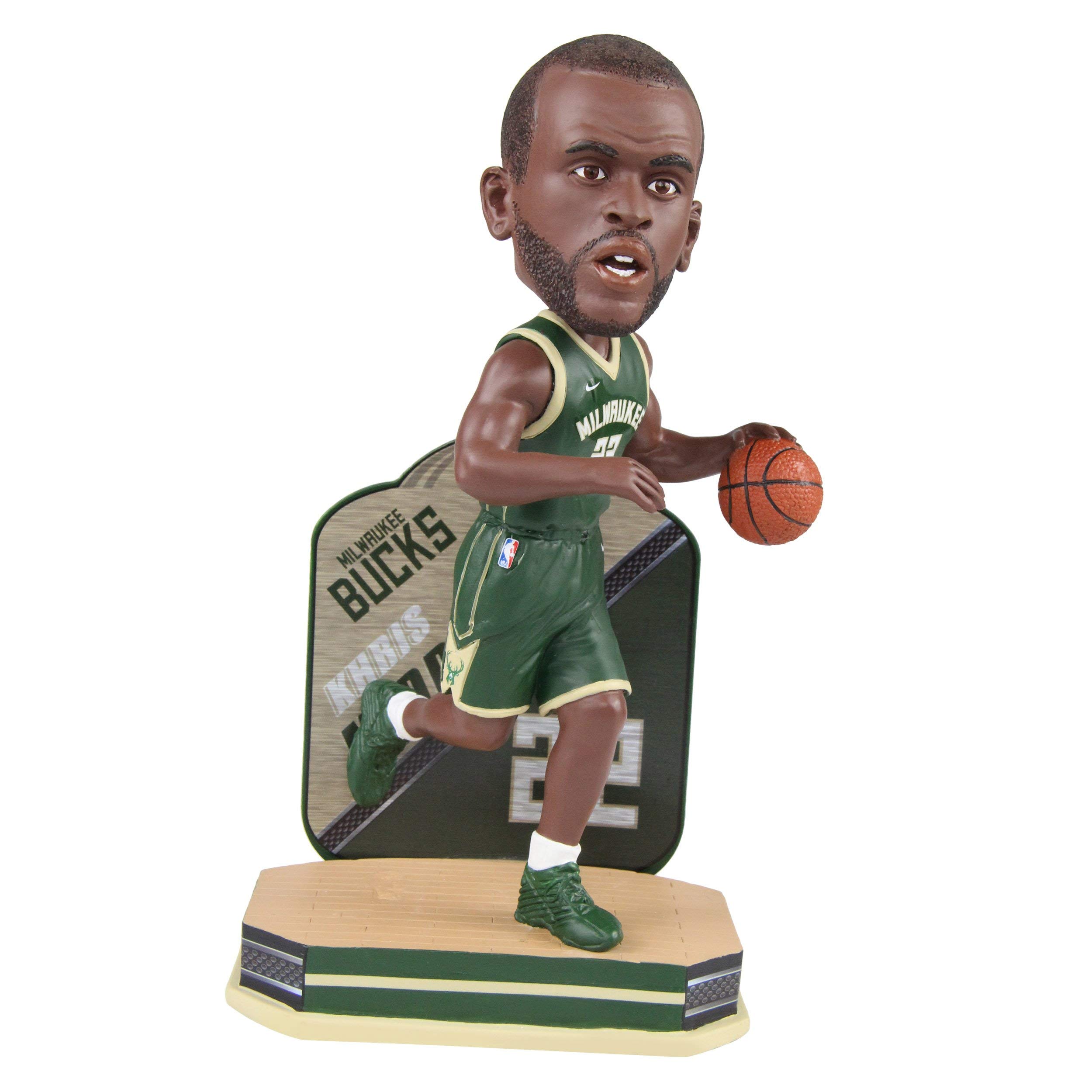 FOCO Kris Middleton Milwaukee Bucks NBA Bobblehead - Special Edition Collectible with Name & Number - Perfect for Fans, Sports Memorabilia Displays, and Game Room Decor