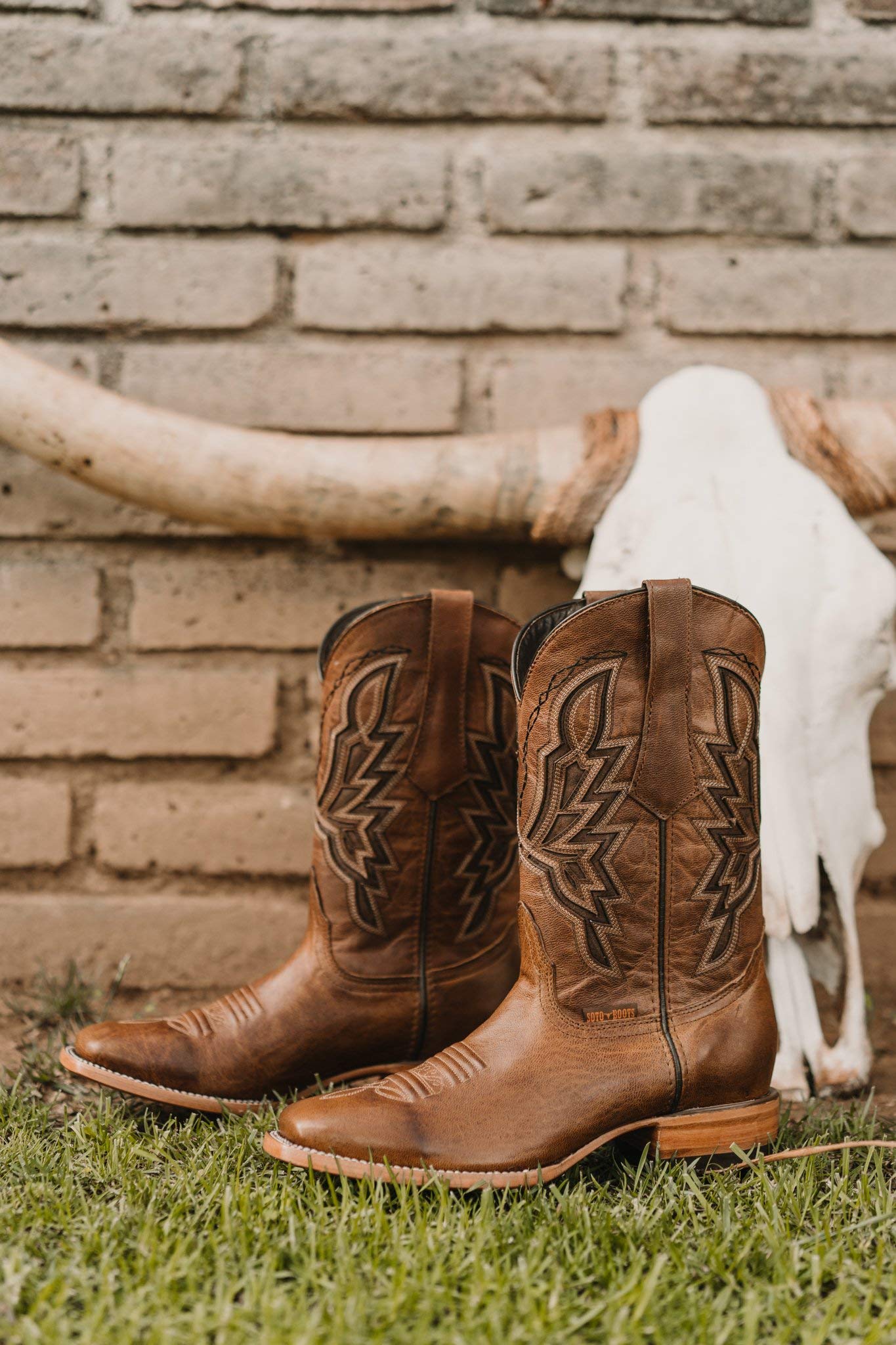 Authentic Men's Cowboy Boots - Genuine Leather Western Boots with Broad Square Toe | Durable & Comfortable for Rodeo, Country Dancing & Casual Wear (Model H50028)