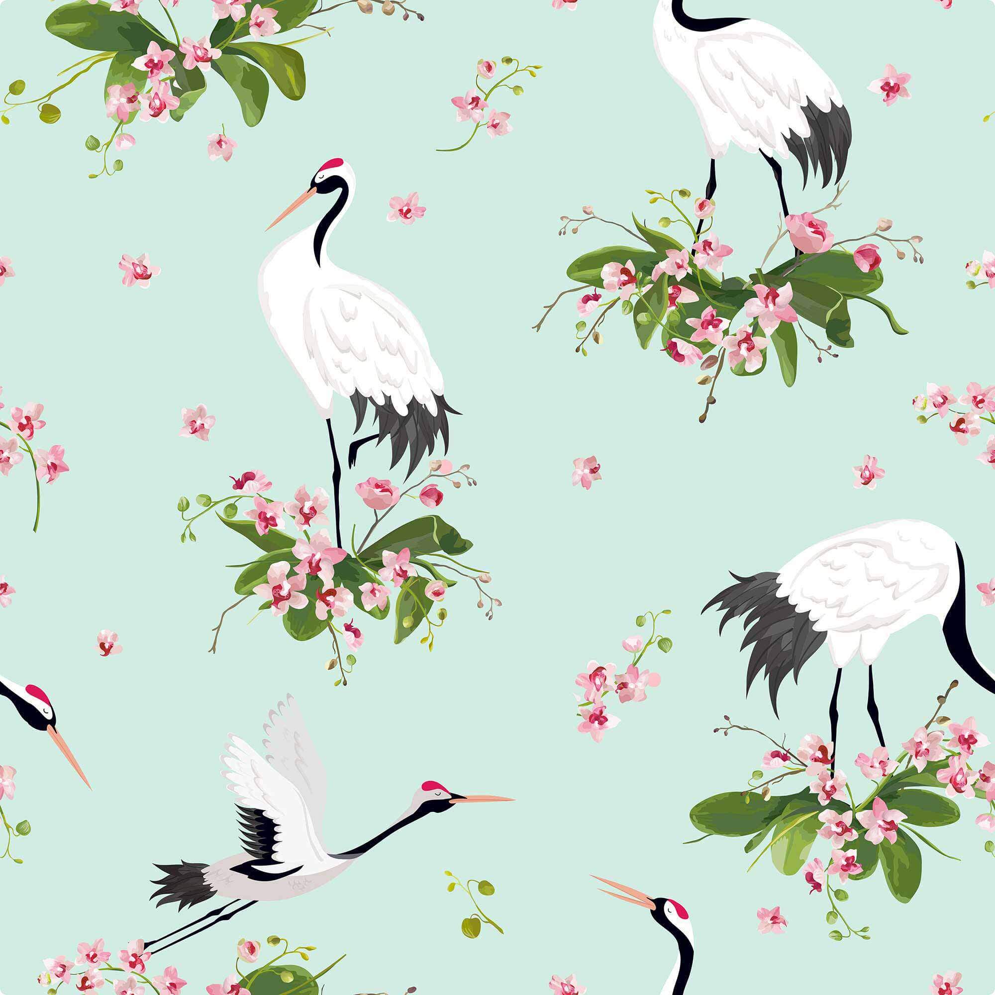 Blue Birds Peel and Stick Removable Wallpaper - Self-Adhesive Decorative Wall Covering for Bedroom, Nursery, Living Room & Home Decor - Easy to Install & Remove - Pattern 0262