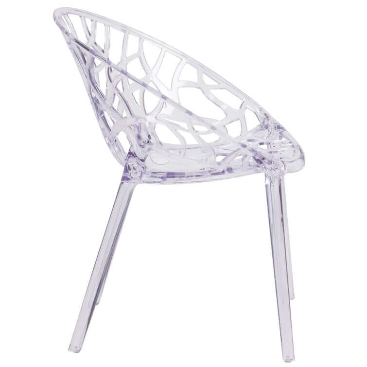 Keeney King Louis Clear Acrylic Stacking Side Chair - Perfect for Dining Rooms, Events, and Small Spaces