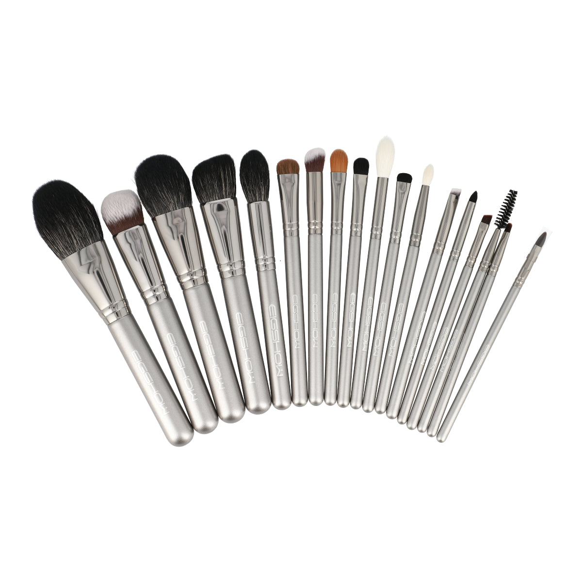 Magician Series Galaxy Silver Brush Kit - 18 Piece Professional Makeup Brush Set for Eyeshadow, Blending & Contouring | Perfect for Makeup Artists & Beginners