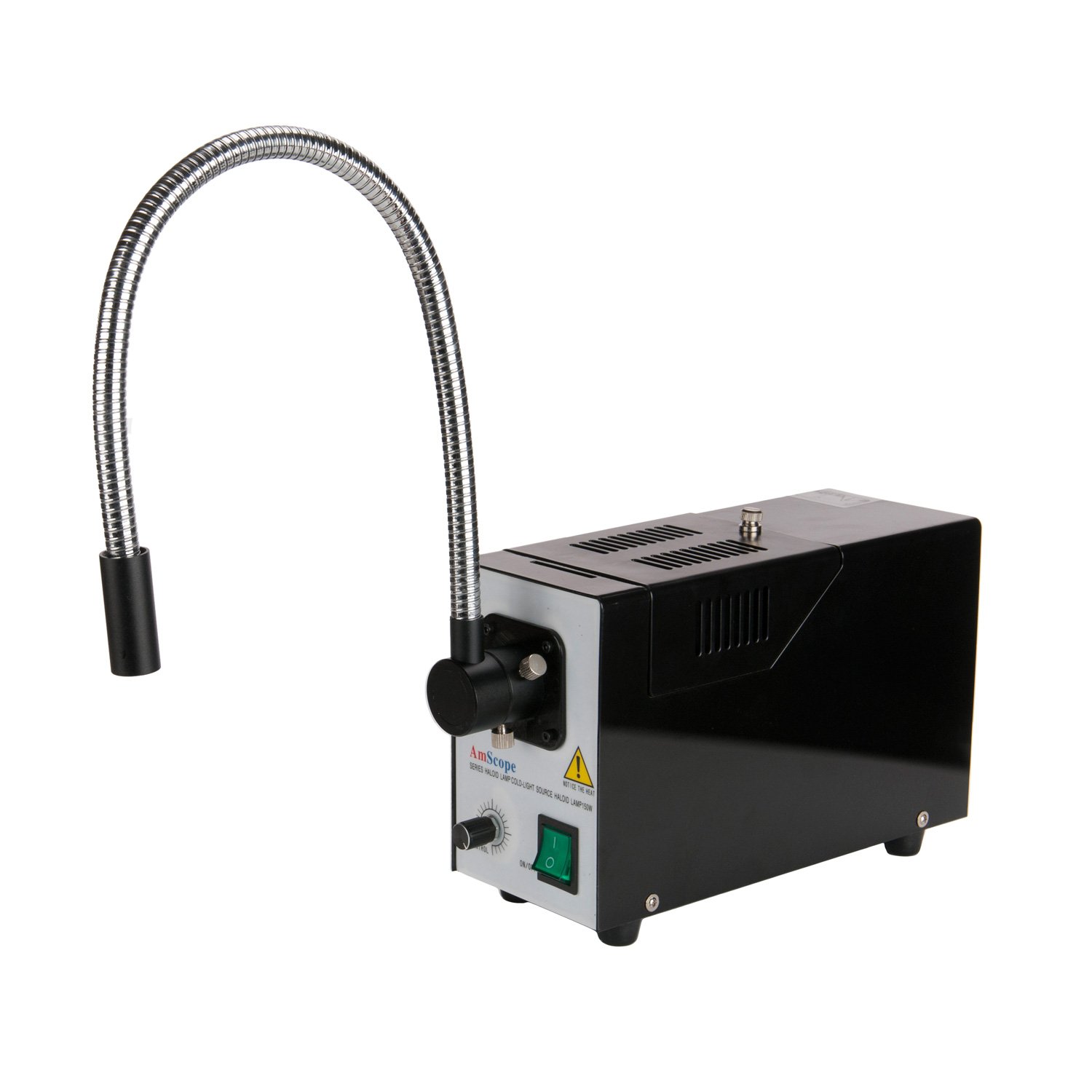AmScope HL250-B 150W Fiber Optic Microscope Illuminator - High Intensity Light Source for Biological, Industrial & Laboratory Microscopy - Ideal for Research, Inspection & Education