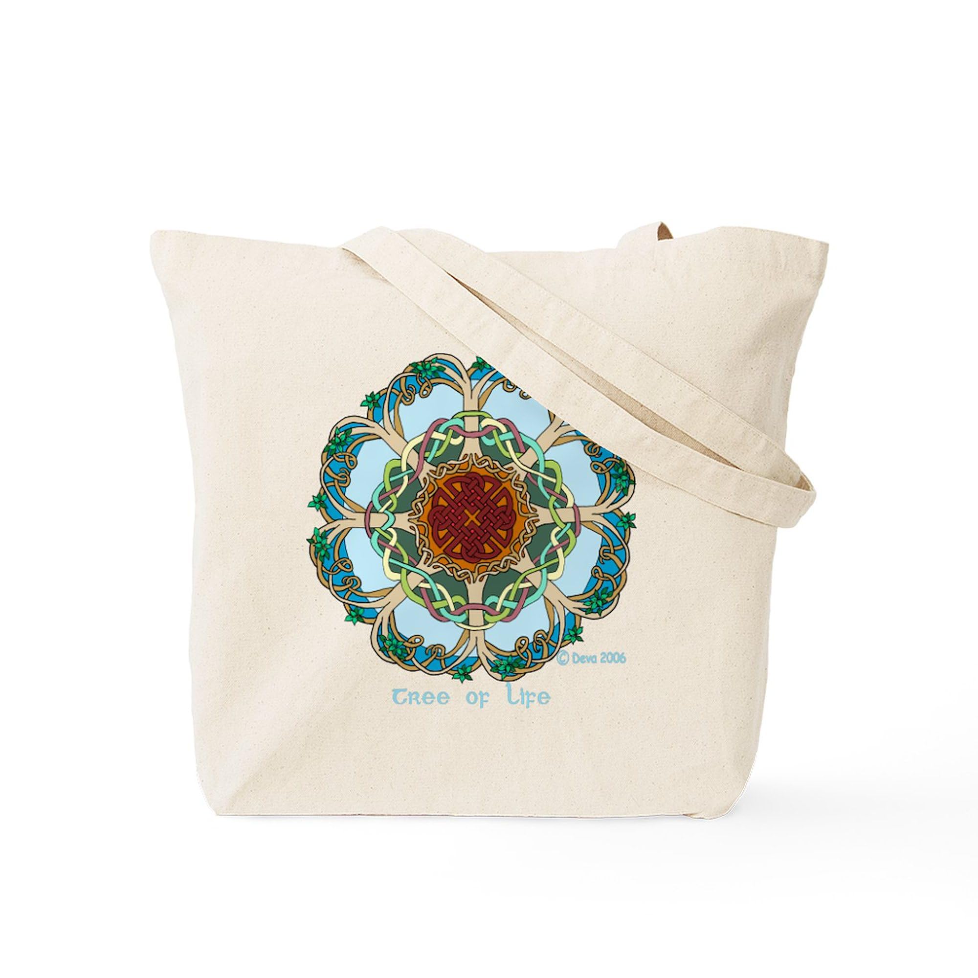 Reversible Celtic Love Tote Bag - Natural Canvas Reusable Shopping Bag for Groceries, Beach, Work & Travel | Eco-Friendly & Durable