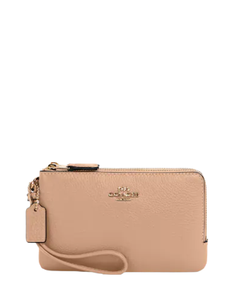 Coach Double Corner Zip Wristlet Crossbody Bag - Stylish Leather Wallet for Women | Perfect for Everyday Use, Travel & Night Out
