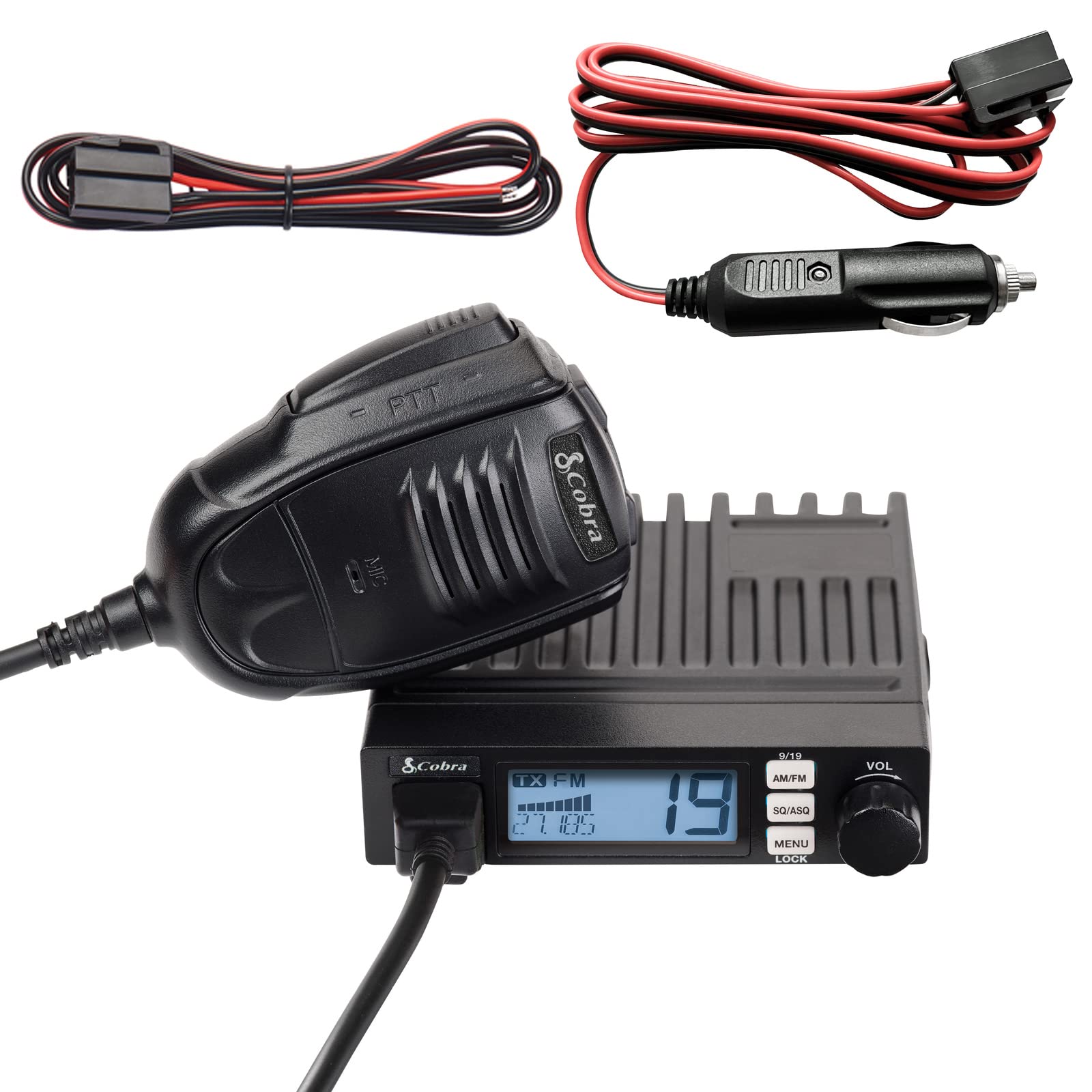 Cobra 19 MINI AM/FM Recreational CB Radio with Cobra HG A1000 18.5 Inch Magnetic Mount CB Antenna - Compact Portable CB Radio for Truckers, Off-Roading & Emergency Communication