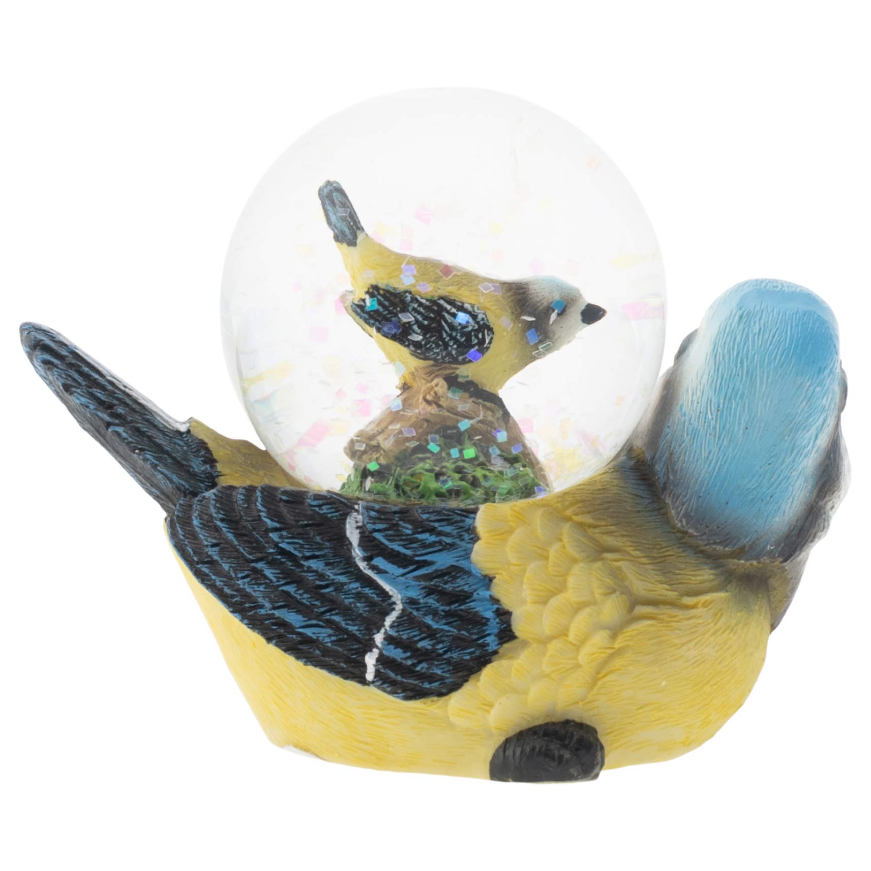 Elanze Designs White Headed Mommy and Baby Bird Snow Globe - 45MM Whimsical Tabletop Decor for Nursery, Dresser or Nightstand | Magical Glitter Water Winter Scene Figurine | Perfect Gift for Mother's Day & Baby Showers