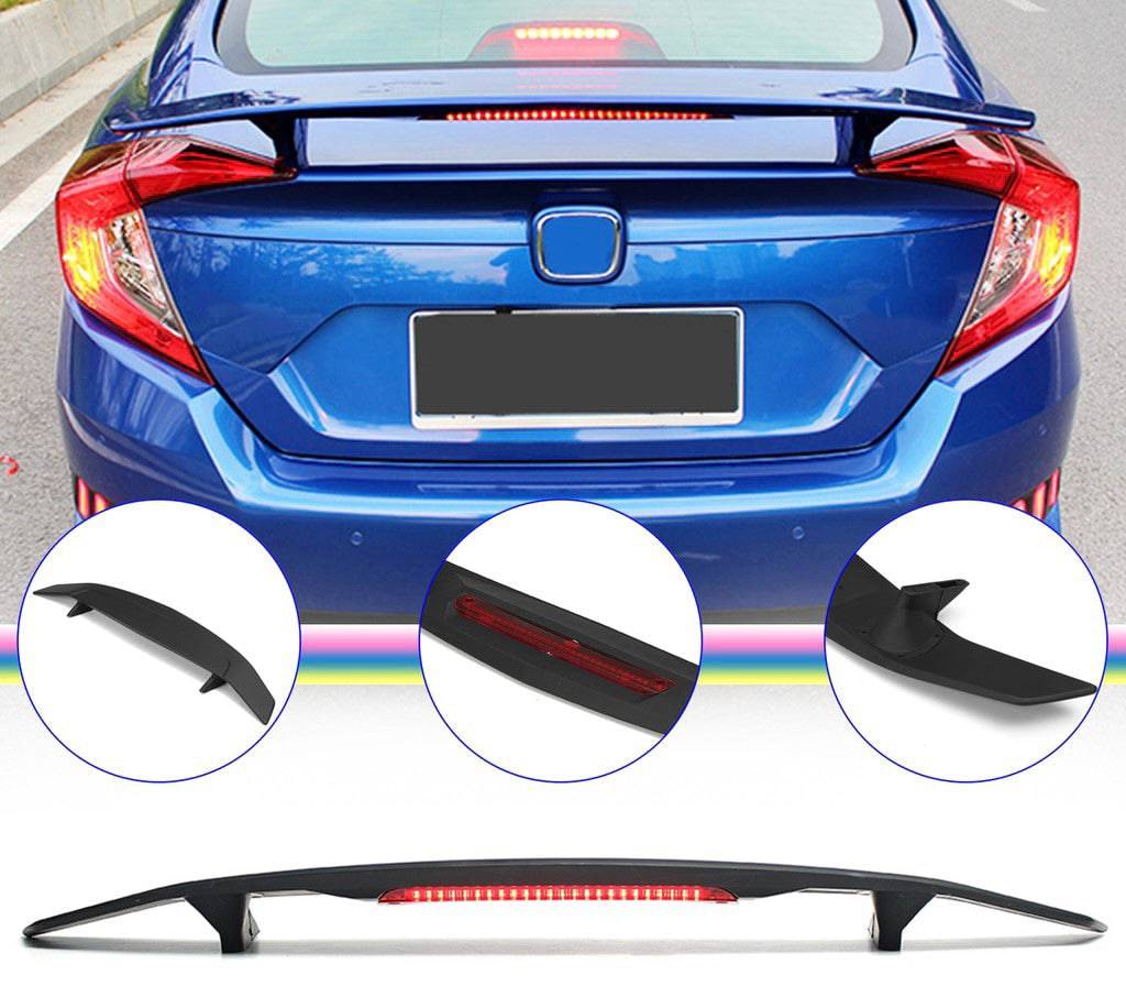 2016-2021 Honda Civic Sedan ABS Gloss Black Spoiler Wing - 52