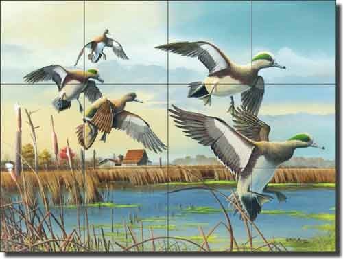 Ducks Wildlife Ceramic Tile Mural 24