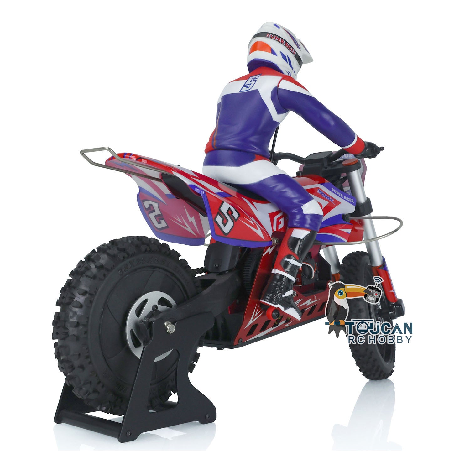SkyRC Super Rider SR5 1/4 Scale Red Ready-to-Run RC Motorcycle with Balance Battery, FS-GT2 Radio Controller - High Performance Remote Control Bike for Adults & Hobbyists - Perfect for Off-Road Racing, Stunt Shows & Backyard Fun