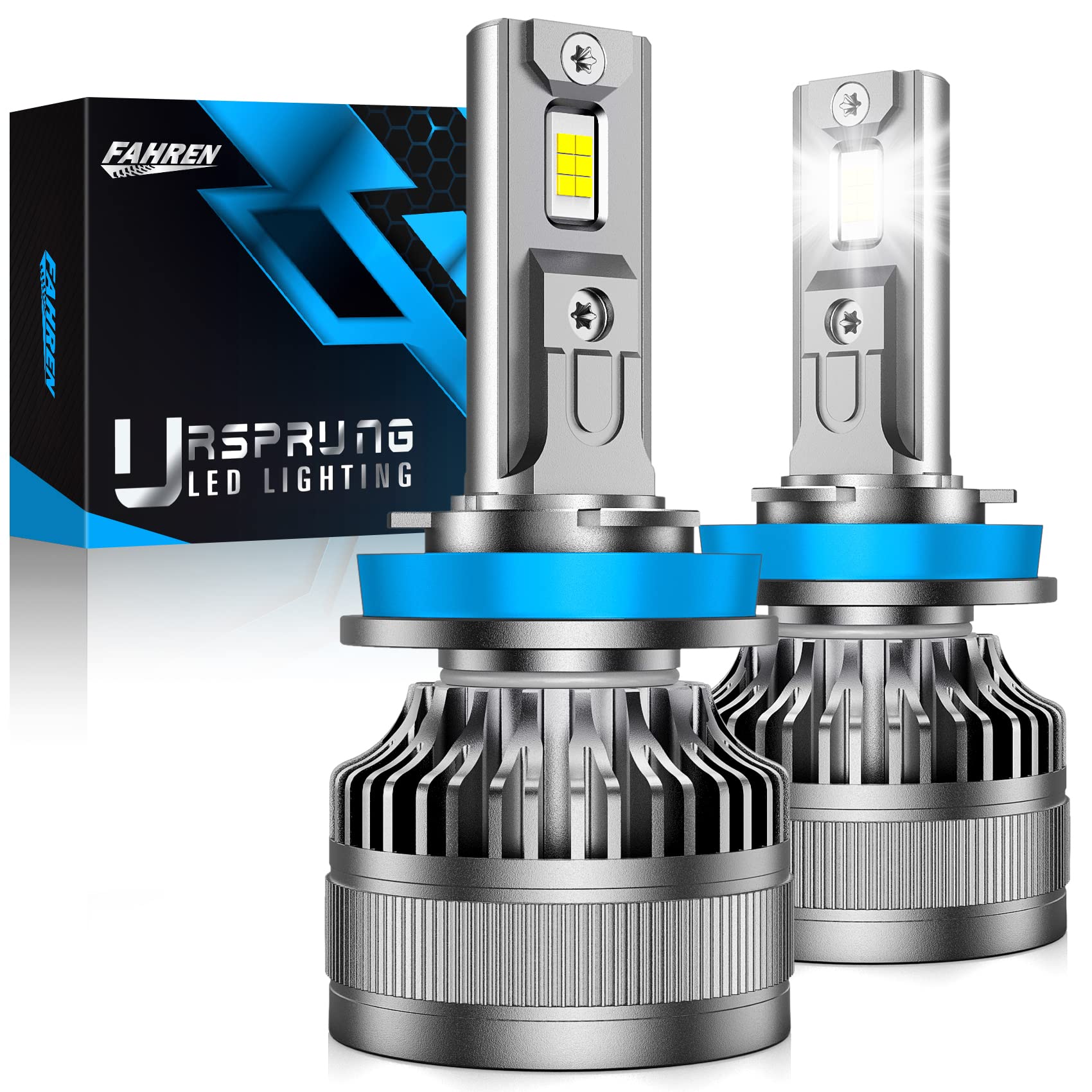 **Ursprung Fahren H11/H9/H8 LED Headlight Bulbs – 16000LM 80W 6500K Cool White Super Bright LED Conversion Kit with Upgraded Built-in Driver, Plug and Play (Pack of 2) – Perfect for Night Driving, Off-Roading & Vehicle Upgrades**