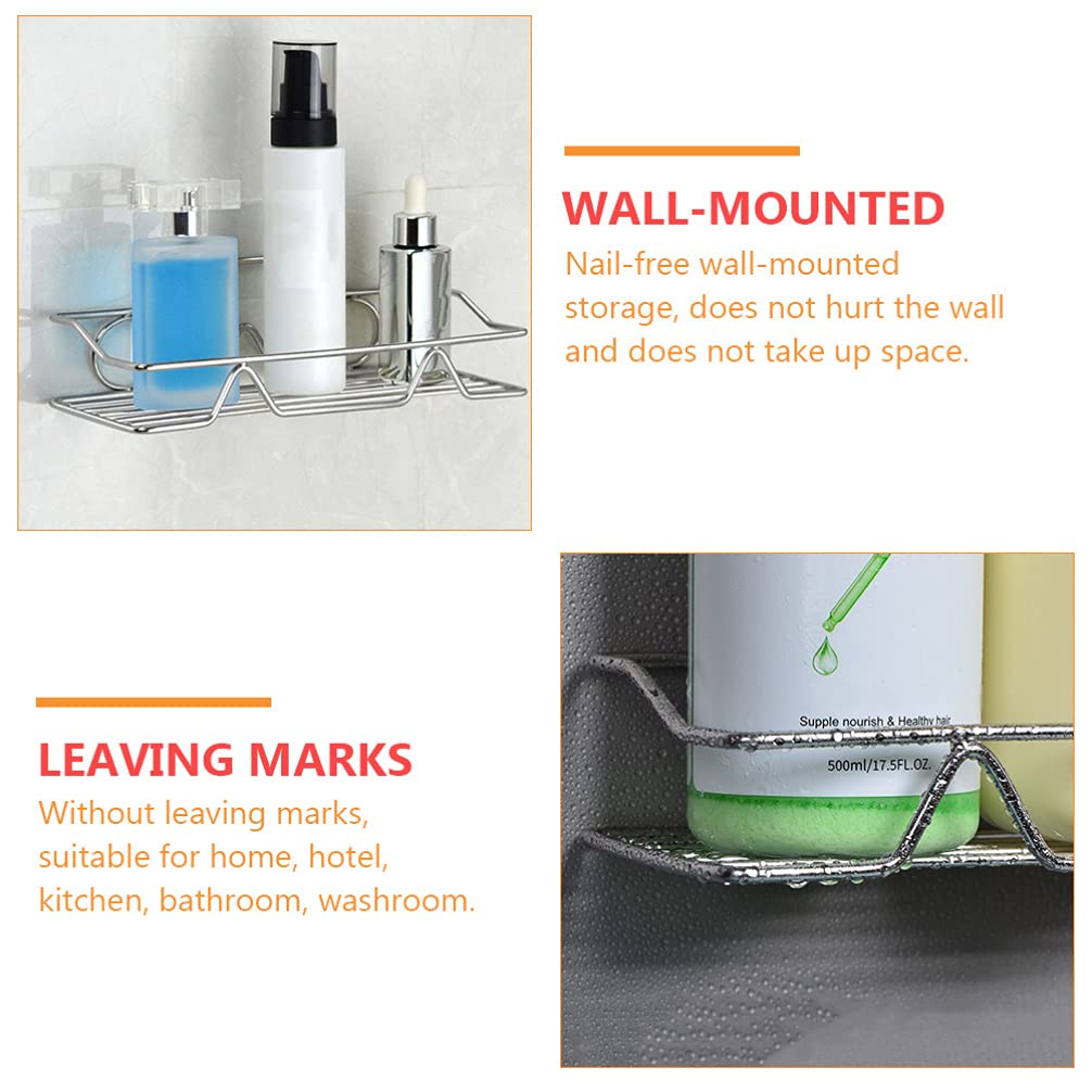 Cabilock 1-Piece Stainless Steel Shower Organizer - Wall Mount Nail Rack, Tile Shower Shelf for Shampoo, Cosmetics & Bathroom Essentials - Perfect for Small Spaces, Apartment Bathrooms & Spa-Like Showers