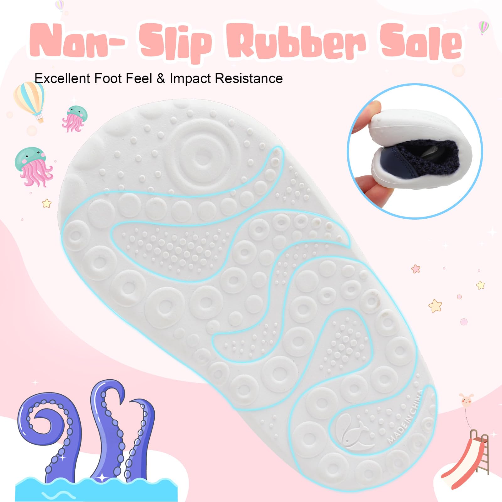 BARERUN Toddler Water Shoes - Barefoot Quick-Dry Aqua Socks for Boys & Girls with Arch Support | Non-Slip Beach Swim Pool Shoes for Kids | Perfect for Beach, Pool, Water Parks & Summer Activities