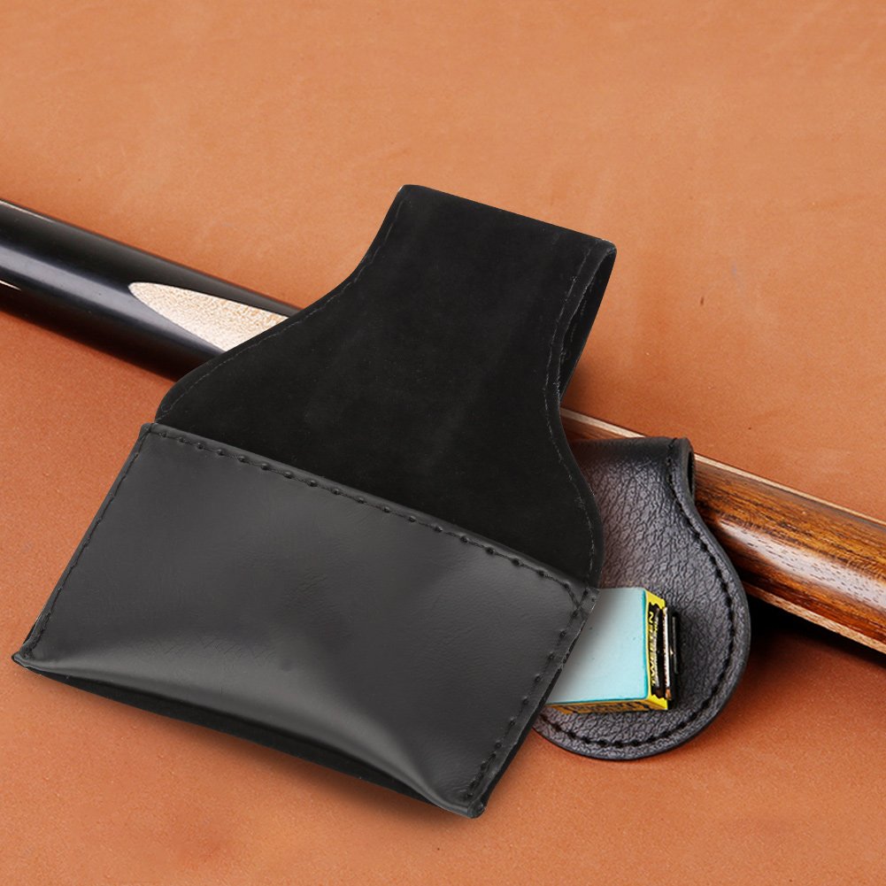 Premium PU Leather Billiard Chalk Holder - Portable Cue Chalk Pouch for Pool Players (4.72