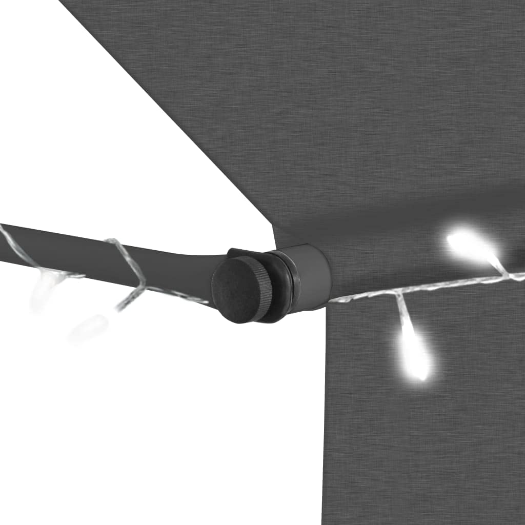 Manual Retractable Awning with LED Lights 59.1