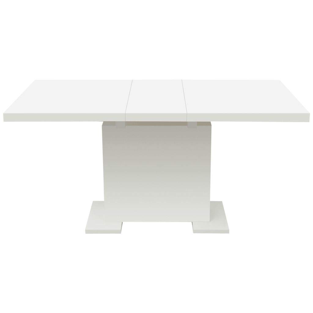 FAMIROSA Extendable Dining Table - Space Saving Pedestal Kitchen Table for Small Spaces, White | Perfect for Apartments, Living Rooms & Compact Homes