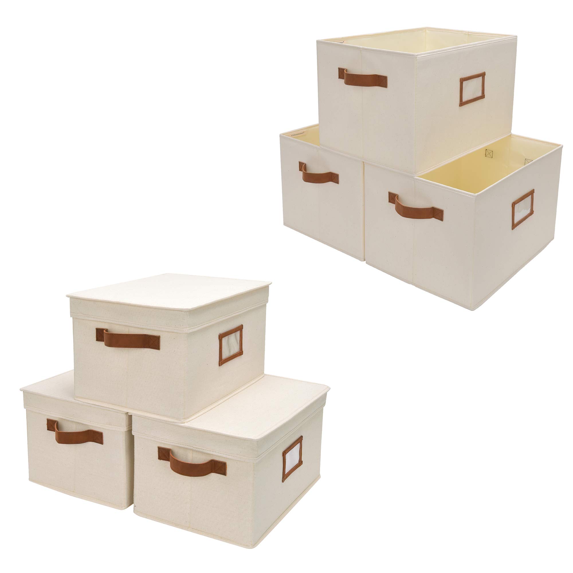 StorageWorks 6-Pack Plastic Storage Bins with Lids - Clear Stackable Organizing Containers for Home, Office, Closet & Pantry Organization - Perfect for Toys, Clothes, Food Storage & More