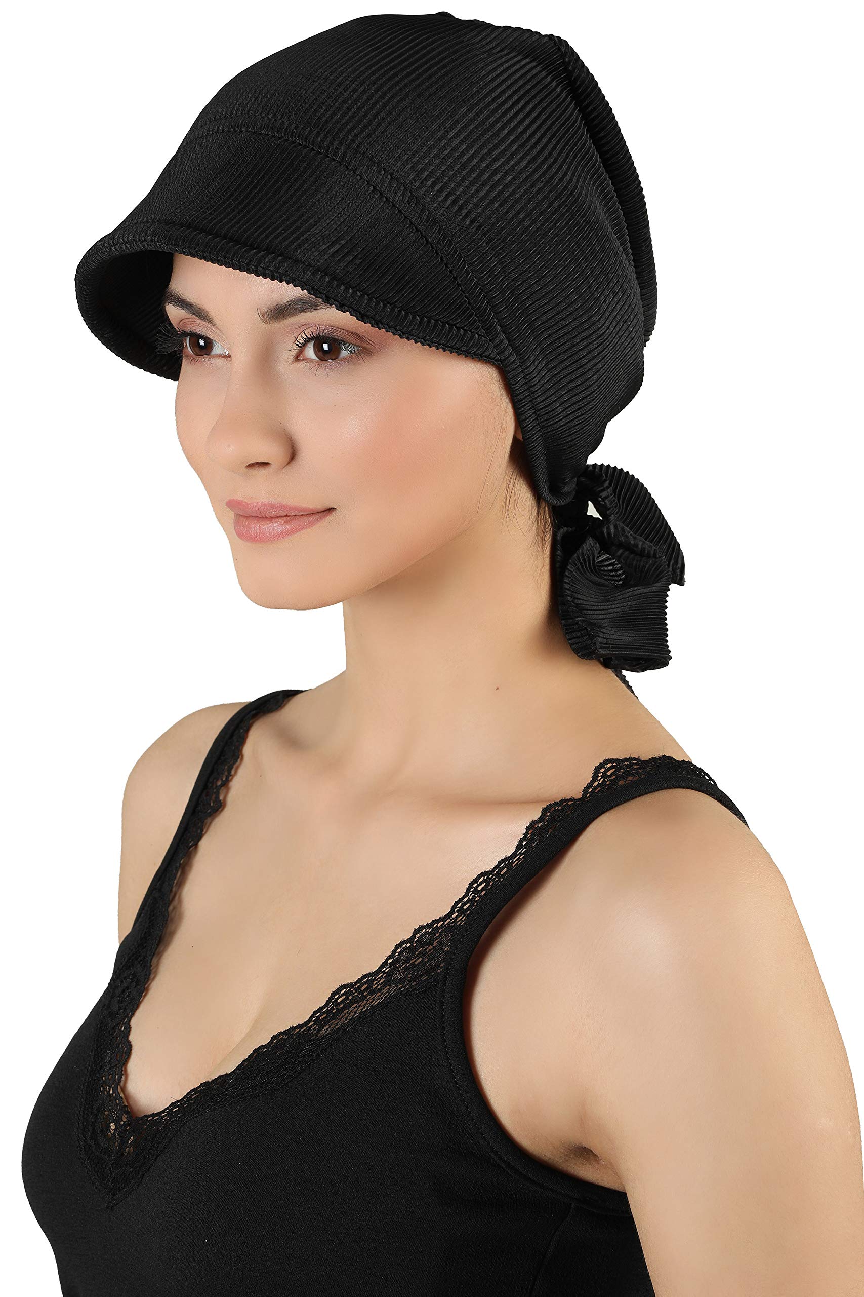 Deresina Women's Casual Tie Back Headwear Hat for Hair Loss - Stylish & Comfortable Hair Cover for Daily Wear, Outdoor Activities & Cancer Patients