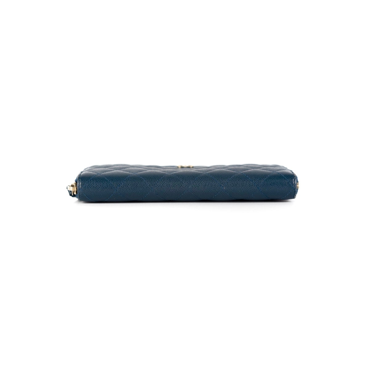 Chanel Caviar Navy Blue Zip Long Wallet for Women - Luxury Leather Wallet for Everyday Use & Travel