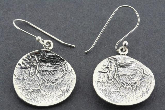 Concave Distressed Sterling Silver Earrings for Women - Boho Chic Jewelry for Everyday Wear & Special Occasions