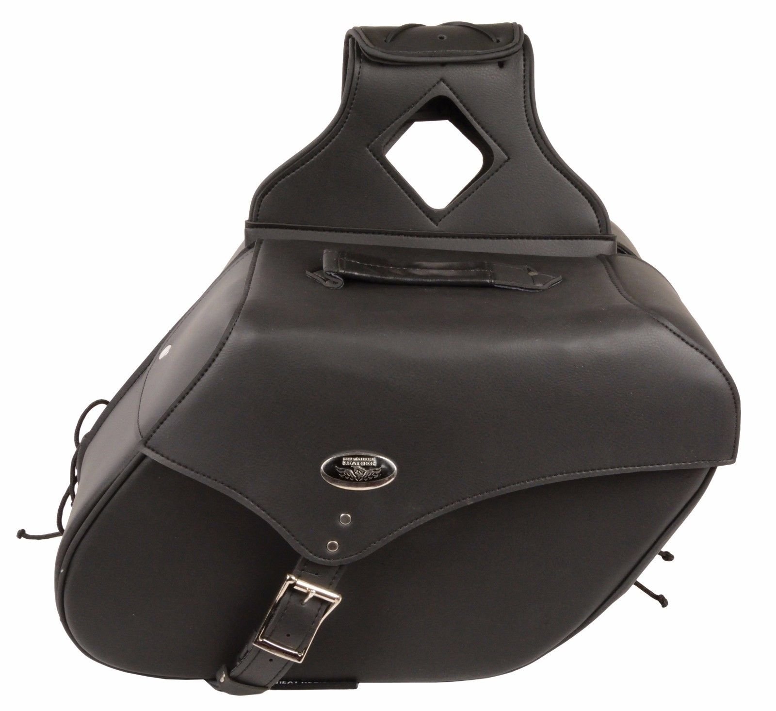 Waterproof Motorcycle Saddlebags - 2-Piece Set with Single Strap & Reflective Piping (Black) - Ideal for Long Rides, Commuting and Adventure Touring