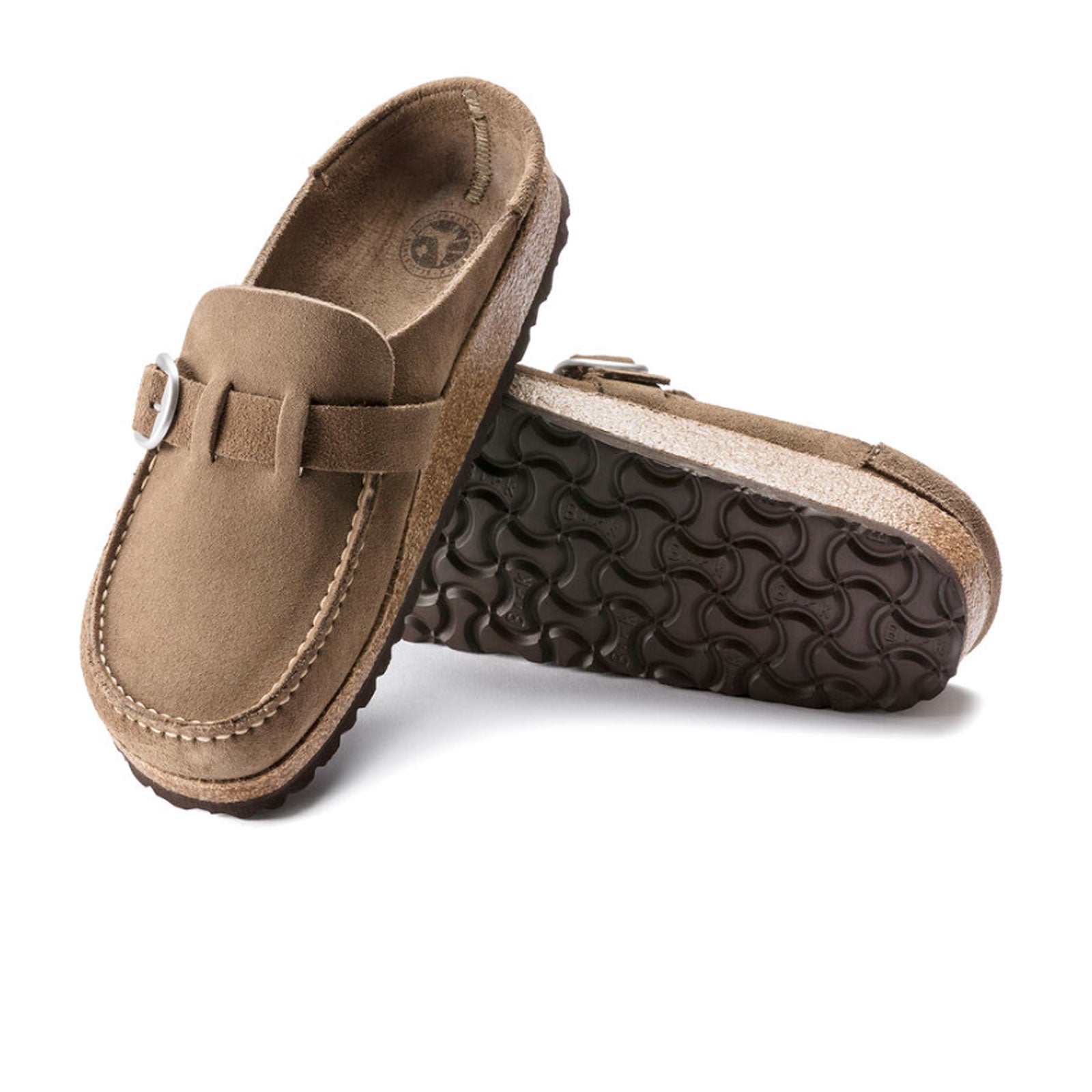 Birkenstock Buckley Narrow Clog for Women - Comfortable Gray Taupe Suede Slip-On Shoes for Casual Wear, Work & Home