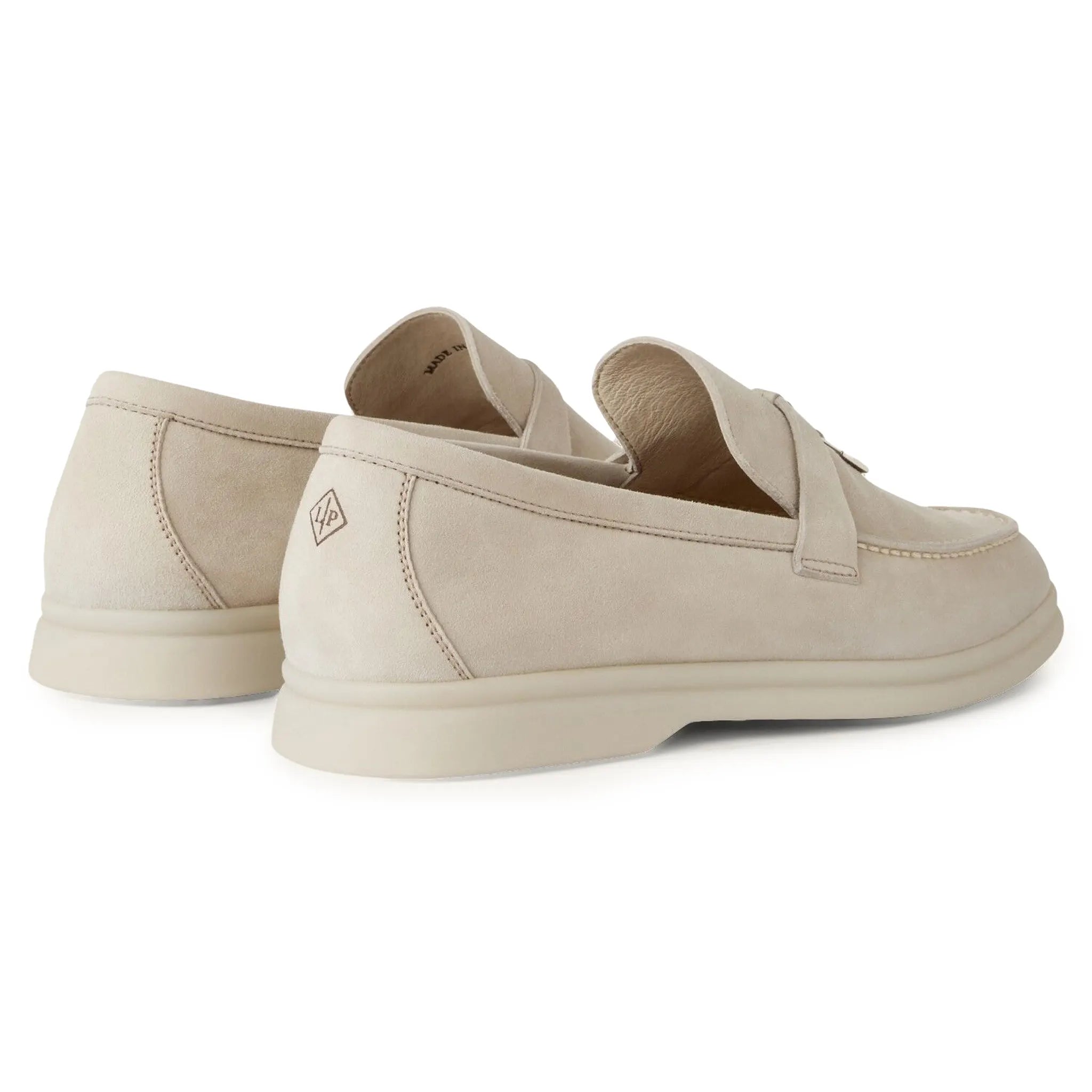 Loro Piana Women's Summer Charms Walk Suede Goatskin Loafers in Powder Pearl - Comfortable Slip-On Shoes for Casual Outings & Office Wear
