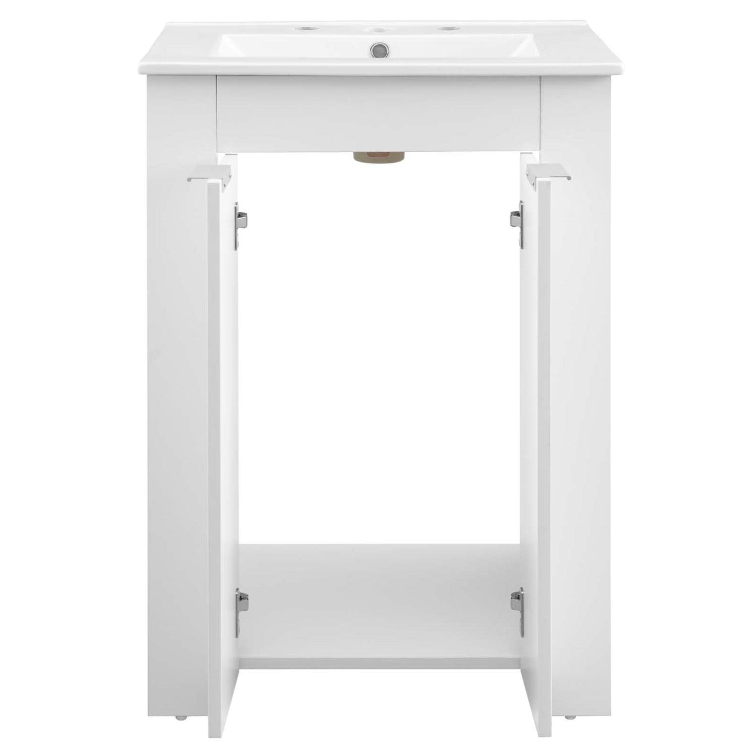 Modway Maybelle 24-Inch Bathroom Vanity in White - Modern Sink Cabinet with Storage for Small Bathrooms & Powder Rooms