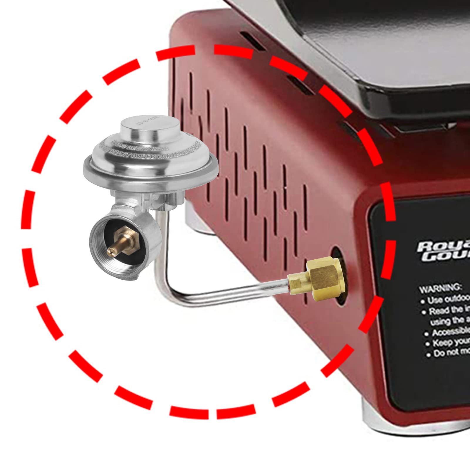 MCAMPAS Low Pressure Propane Regulator for 1 LB Tank - 3/8