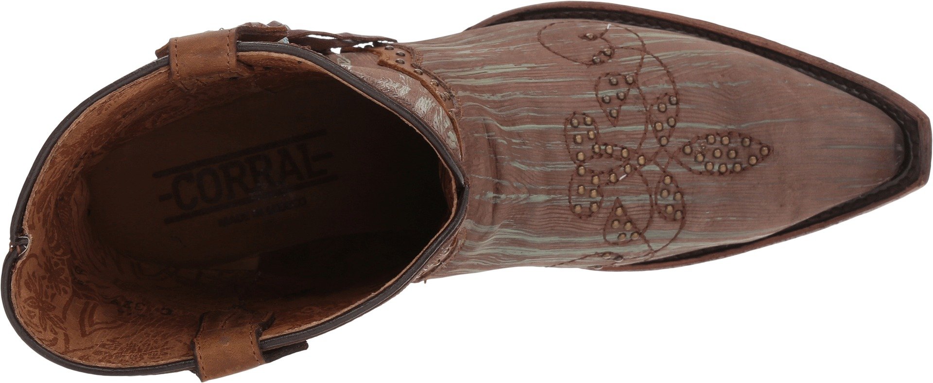 Women's Corral Short Boots in Turquoise & Brown - Stylish Cowgirl Boots for Country Dancing, Rodeo & Western Fashion