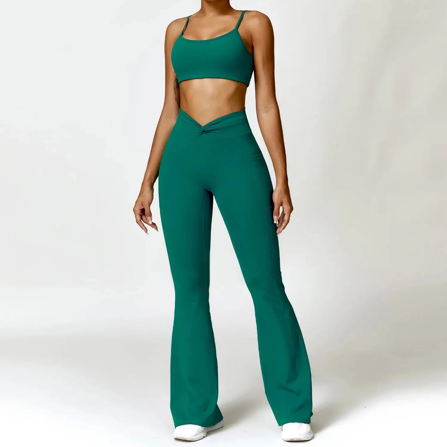 Premium 2-Piece Women's Yoga Set - High Waist Shorts & Sport Bra Workout Outfits | Tracksuit & Leggings for Gym, Fitness & Yoga | Perfect for Home Exercise, Studio Classes & Active Lifestyle