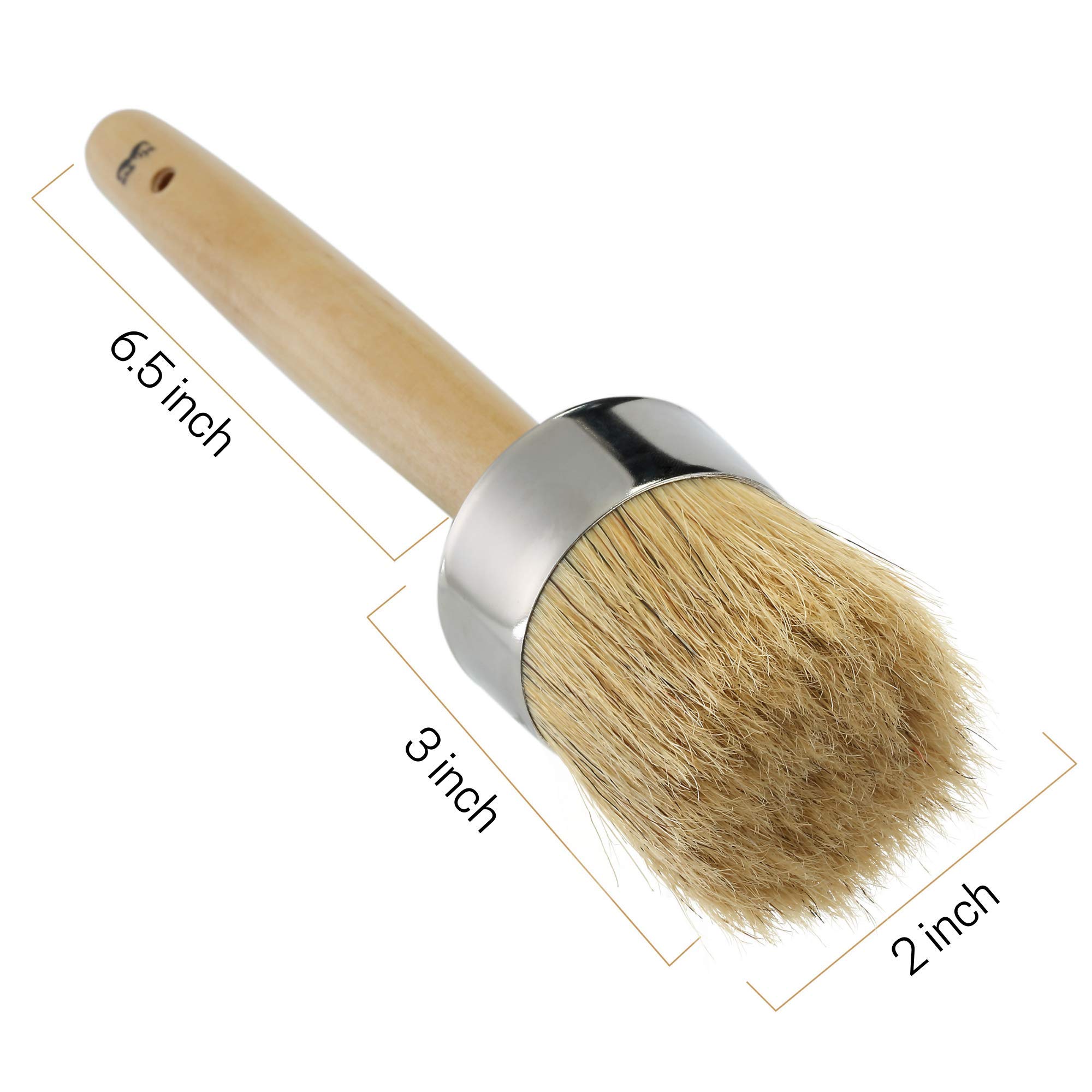 Mr. Pen 2 Inch Round Chalk & Wax Paint Brush - Premium Furniture Chalk Paint Brushes for DIY Home Decor, Cabinets, and Woodworking Projects
