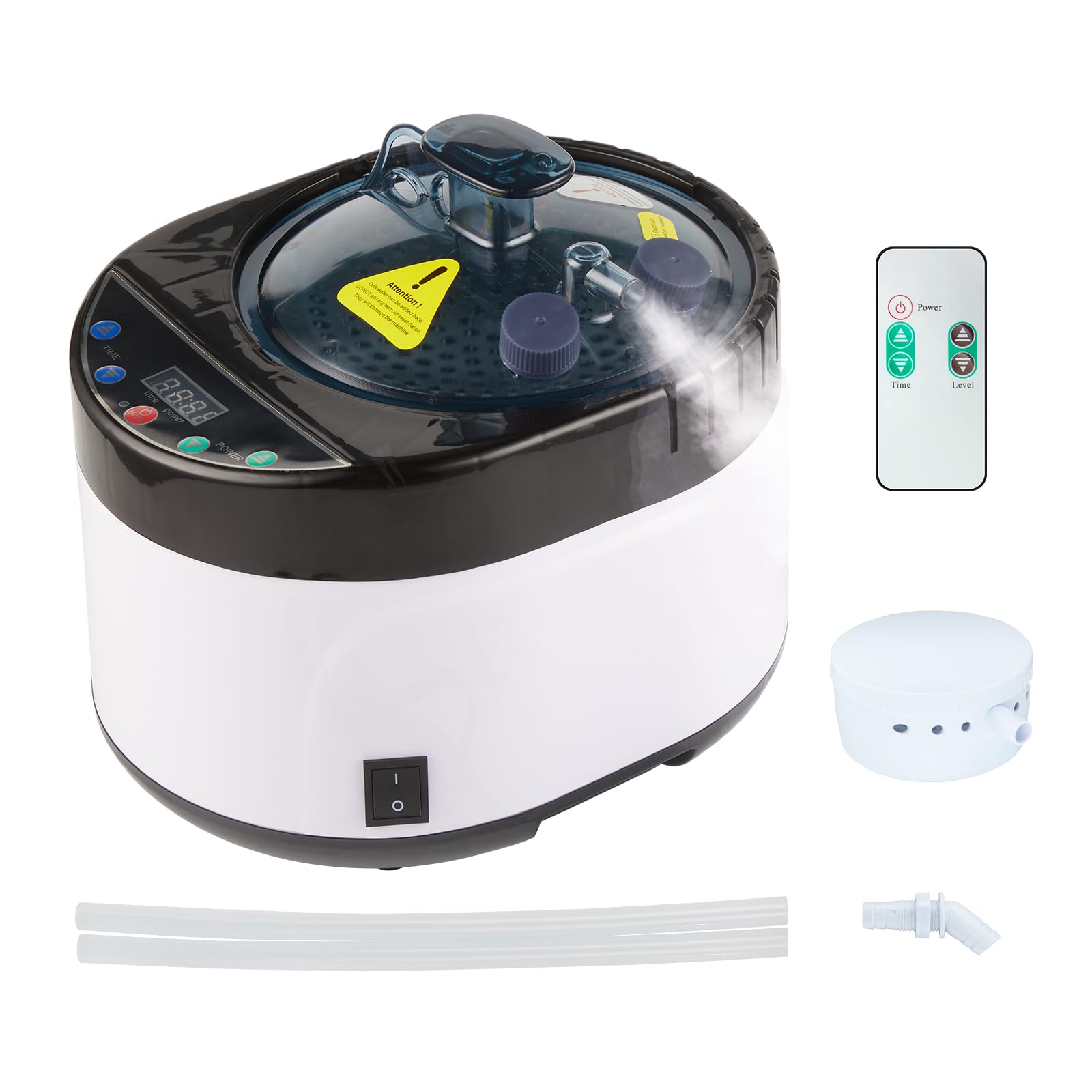 ZONEMEL 4L Portable Sauna Steamer with Remote Control - Stainless Steel Steam Generator for Home Spa, Body Detox & Relaxation - Digital Timer Display, US Plug (Black) - Perfect for Home Wellness, Yoga Studio & Personal Detox Therapy