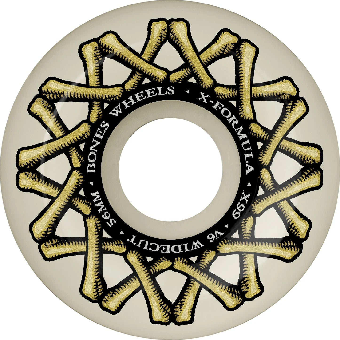 Bones X Formula V6 Widecut 99A 56mm Skateboard Wheels - High Performance for Street and Park Skating