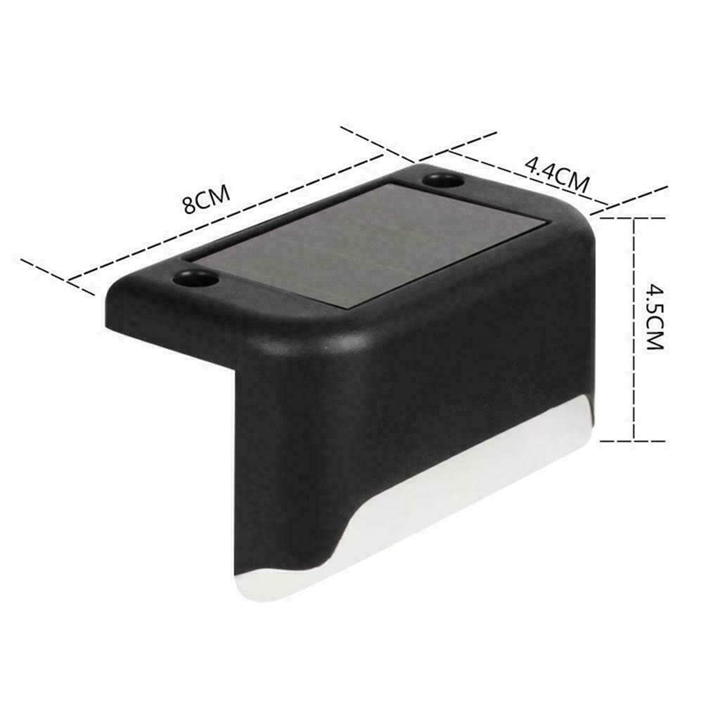 EROCK 8 Pack Black Solar Deck Lights - Waterproof LED Outdoor Step Lighting for Stairs, Patio, Yard, Pathway, Fence & Driveway | Solar Powered Landscape Lighting for Porch Railings & Garden Decor at Night