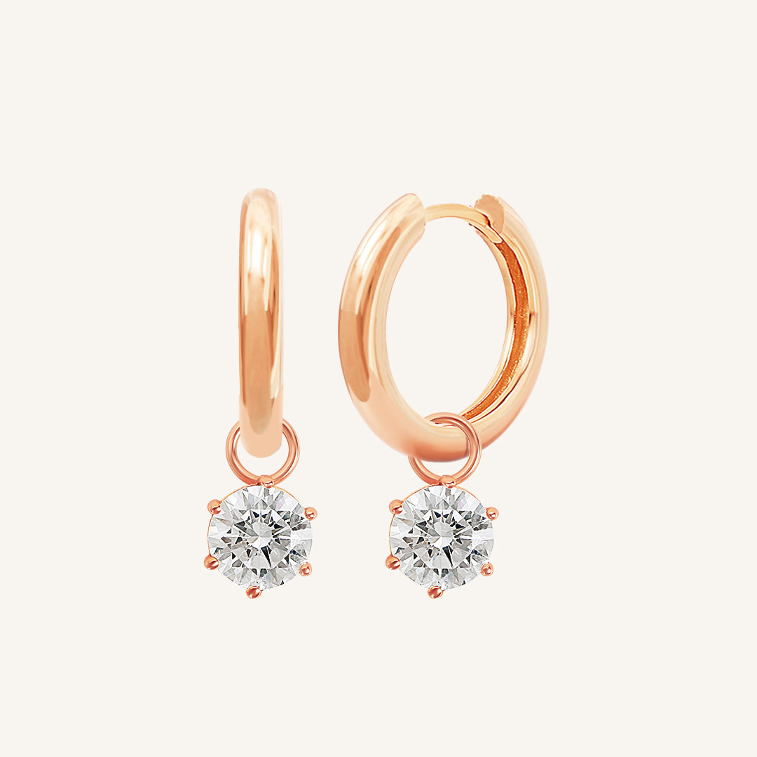 Grace Charm Hoops - Elegant Dainty Gold Hoop Earrings for Women, Hypoallergenic & Lightweight - Perfect for Everyday Wear, Office & Date Night