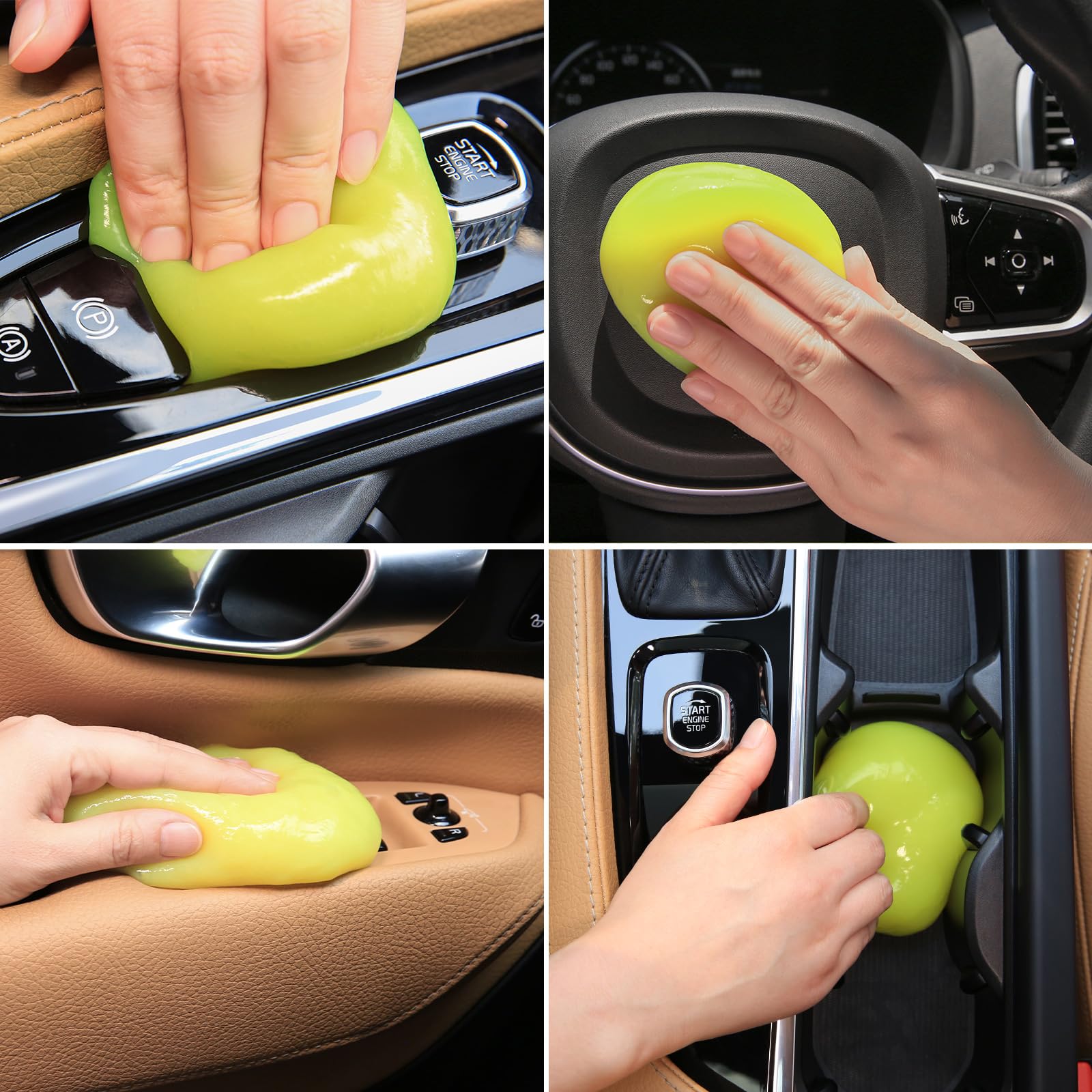 Premium Car Cleaning Gel - 2 Pack Auto Interior Detailing Putty & Slime for Dust & Dirt Removal - Perfect Car Accessories Gift for Men & Women (Great for Dashboards, Vents & Hard-to-Reach Areas)