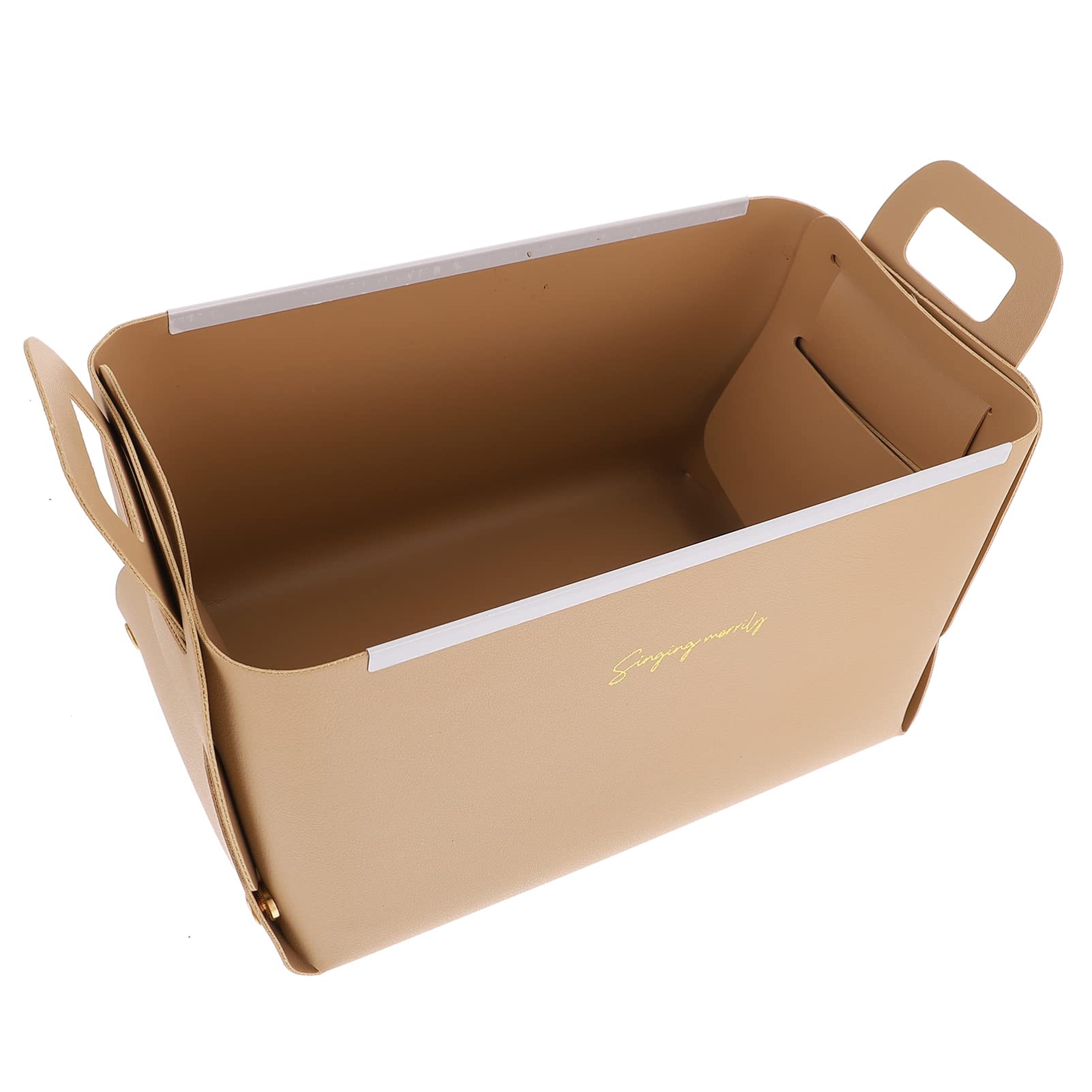 Veemoon 5-Pack Foldable Leather Storage Baskets - Collapsible Desk Organizer Bins, Decorative Cube Boxes for Home Office Organization | Perfect for Closet, Shelf & Underbed Storage