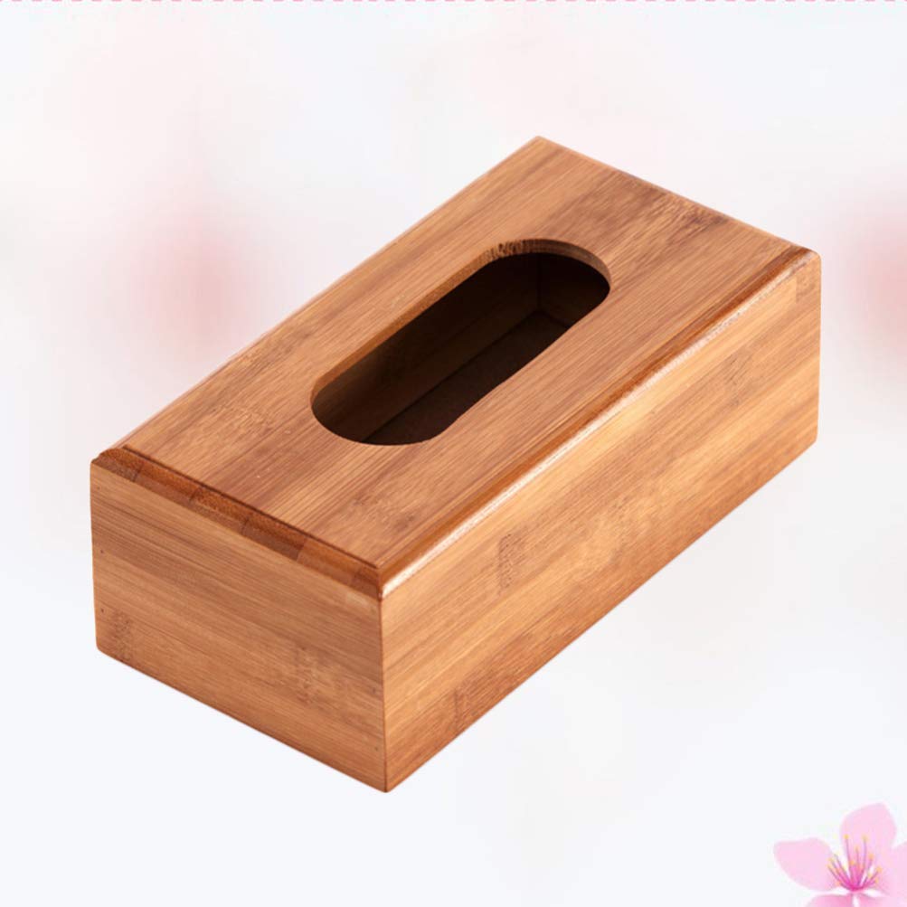 Bamboo Tissue Dispenser Holder - Bathroom & Car Napkin Storage Box | Tabletop & Desktop Organizer for Paper Towels, Tissues & Napkins | Perfect for Home, Office & Travel Use