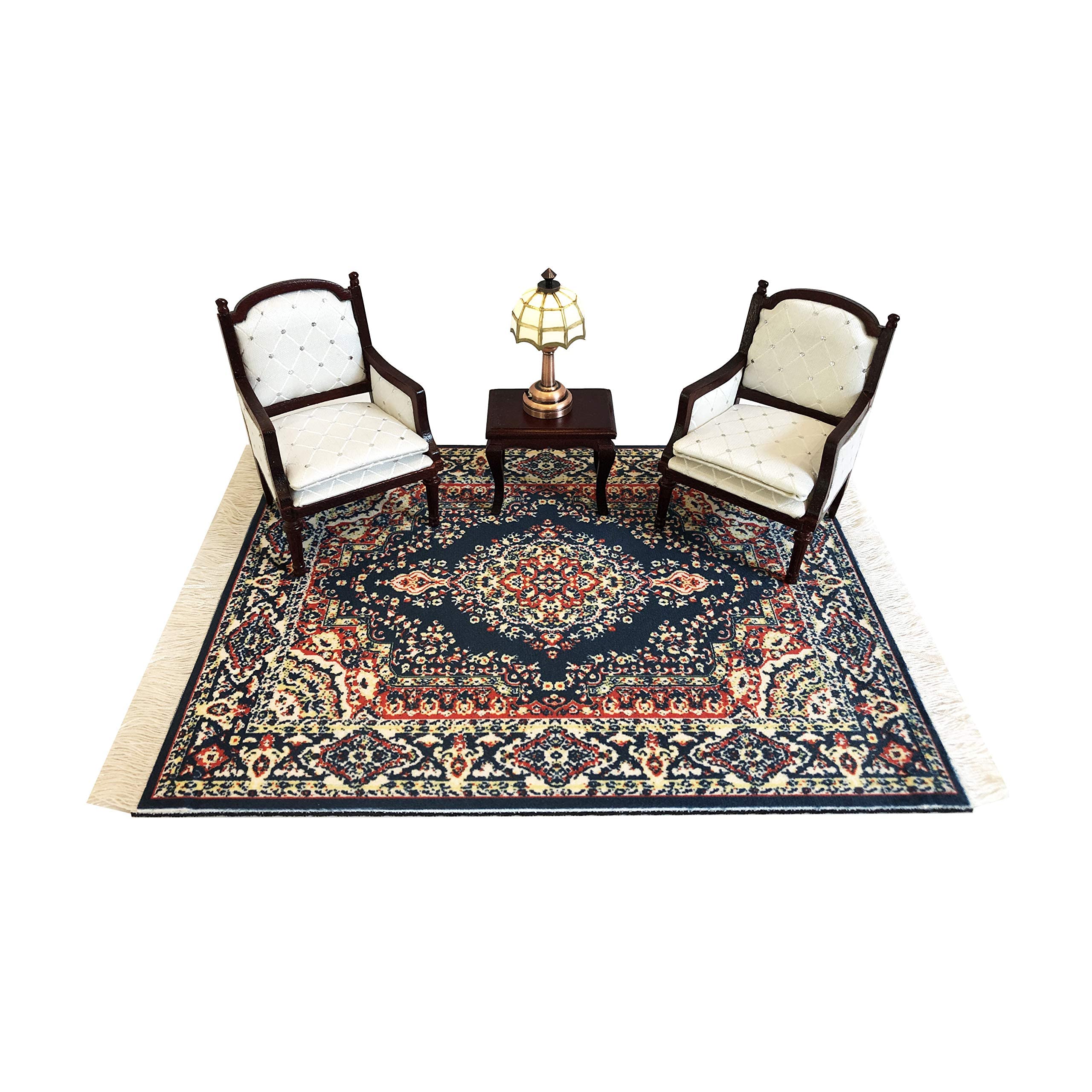 Miniature Wooden Dollhouse Armchairs Set of 2 - 3 to 6 Inch Doll Furniture for Dining & Lounge Areas - Perfect for Dollhouse Decor, Playrooms & Collectible Displays