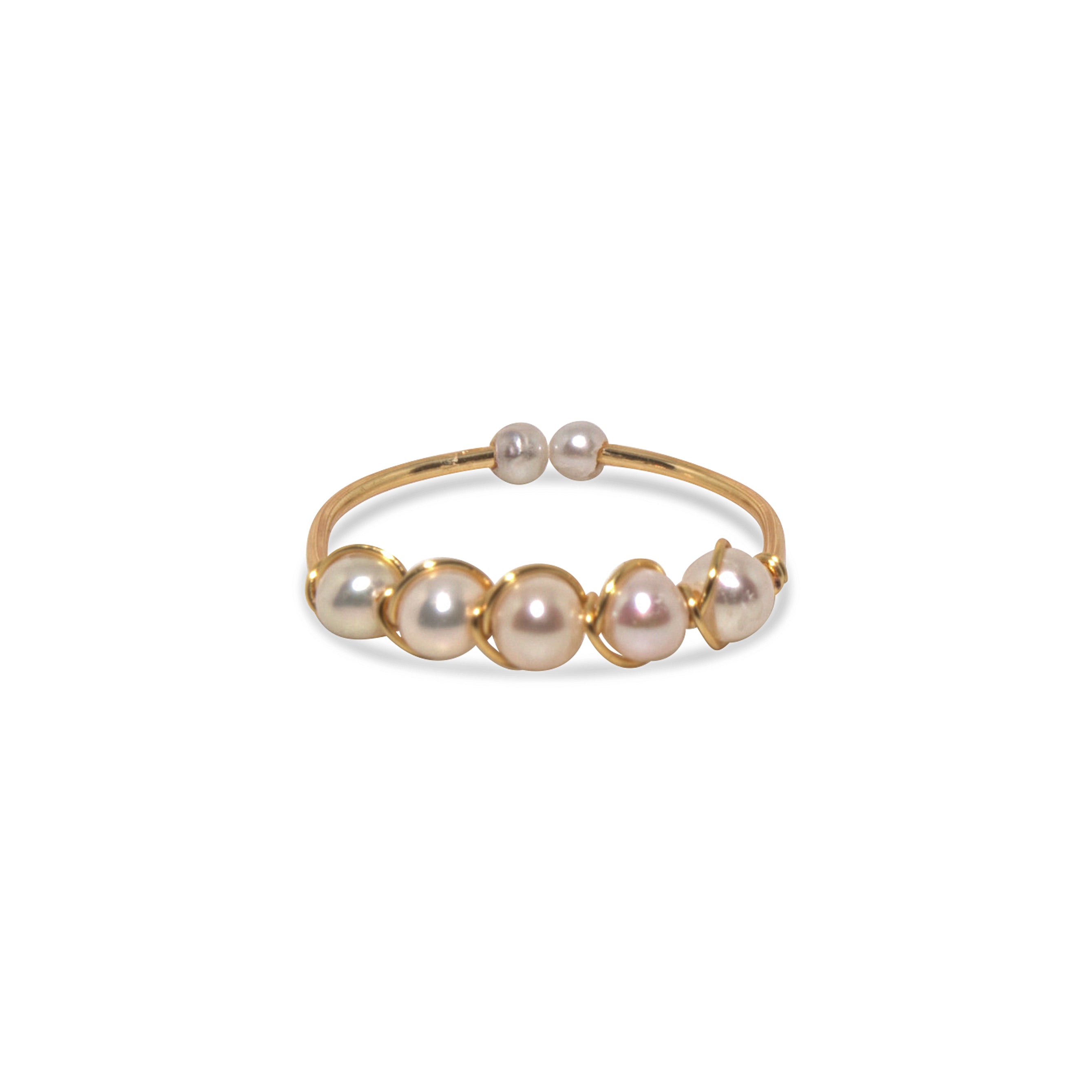 Dainty Pearl Harmony Ring - Elegant Stackable Jewelry for Women, Perfect for Weddings, Parties & Everyday Wear