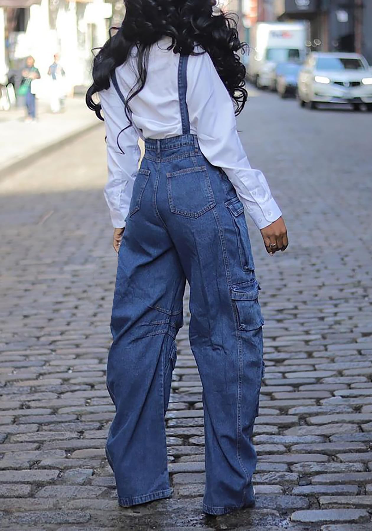 YOOTIKO Women's Denim Overalls - Baggy Cargo Jumpsuit with Straight Leg & Bib - Streetwear Fashion for Casual Wear, Work & Outdoor Activities