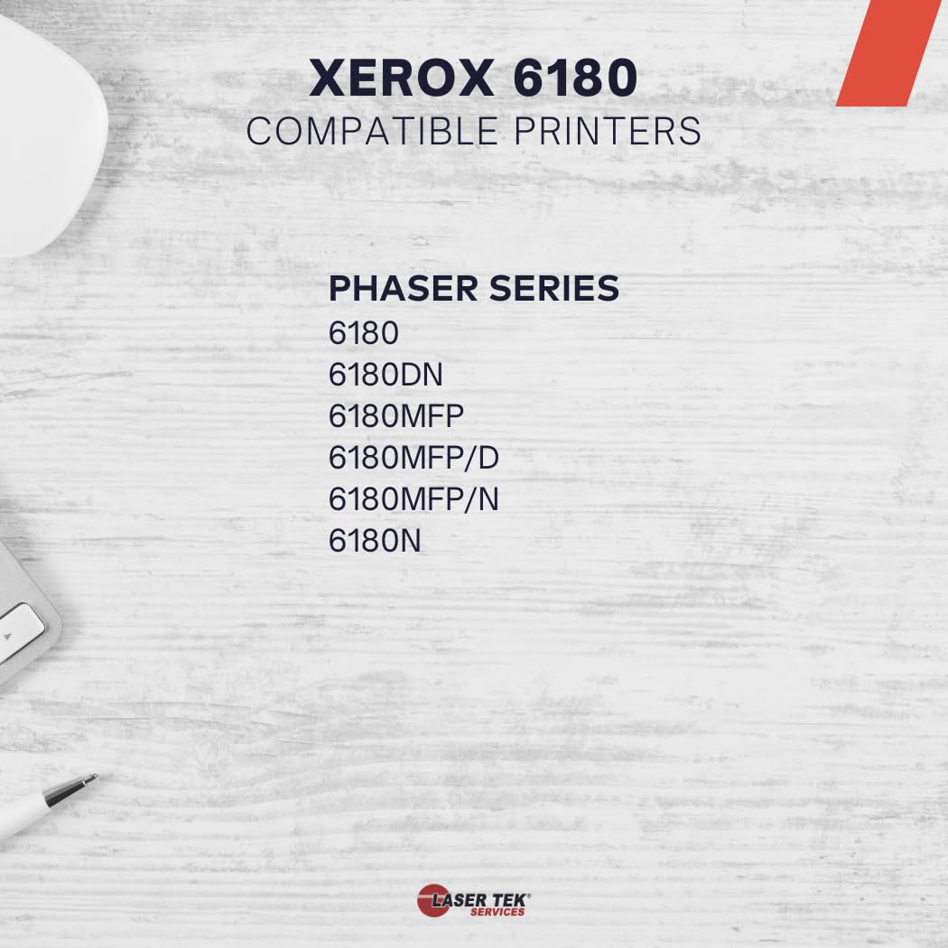 Laser Tek Services Compatible Toner Refill Kit for Xerox 6180 113R00726 | Works with Xerox Phaser 6180/6180N/6180DN Printers | Black (1 Pack, 8,000 Pages) | Ideal for Office, Home & Small Business Printing