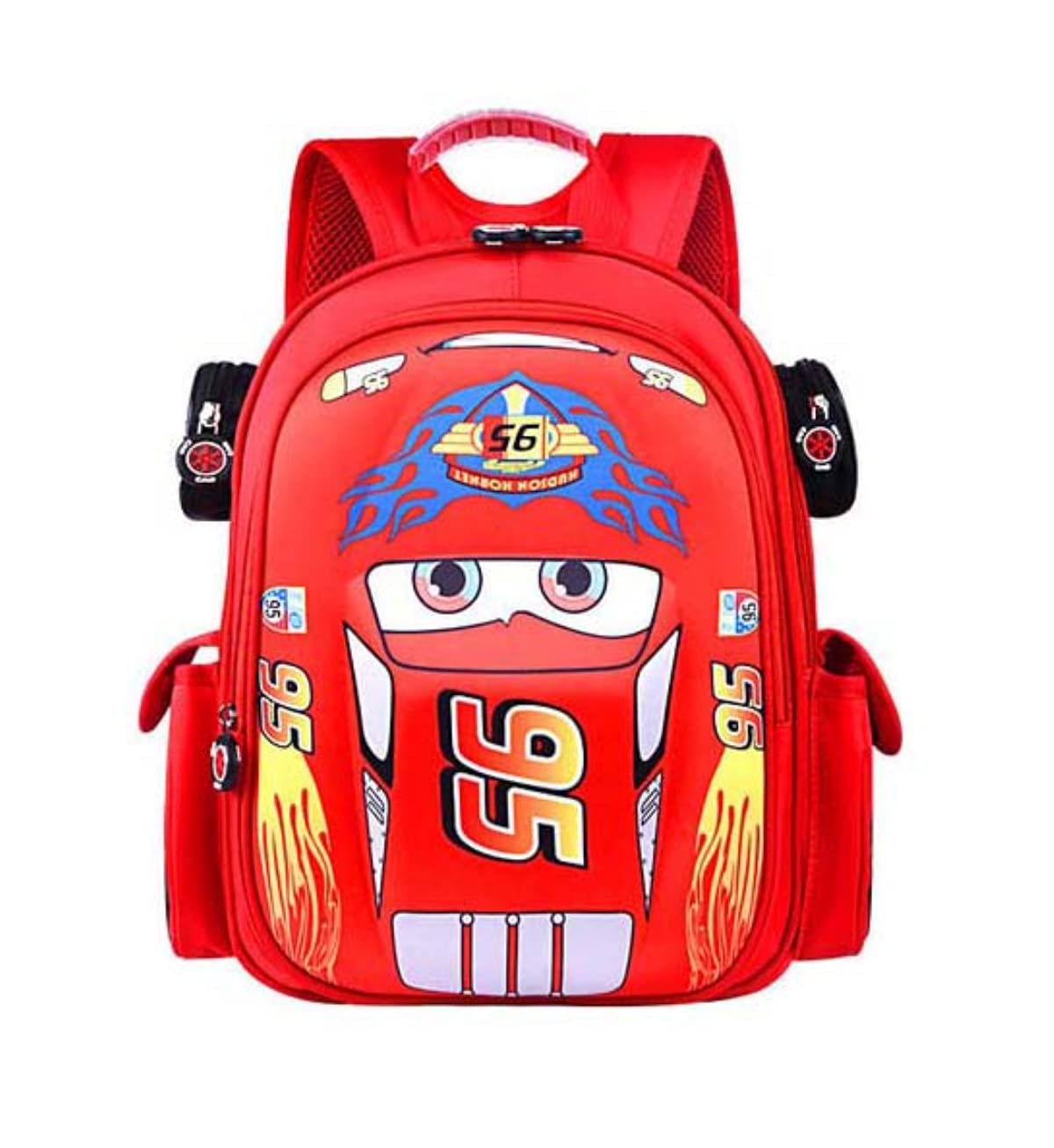 **Waterproof Cartoon Kids Truck Backpack for Boys - Durable Kindergarten & Preprimary School Backpack (Red) - Perfect for Daily Use, Travel & Outdoor Adventures**