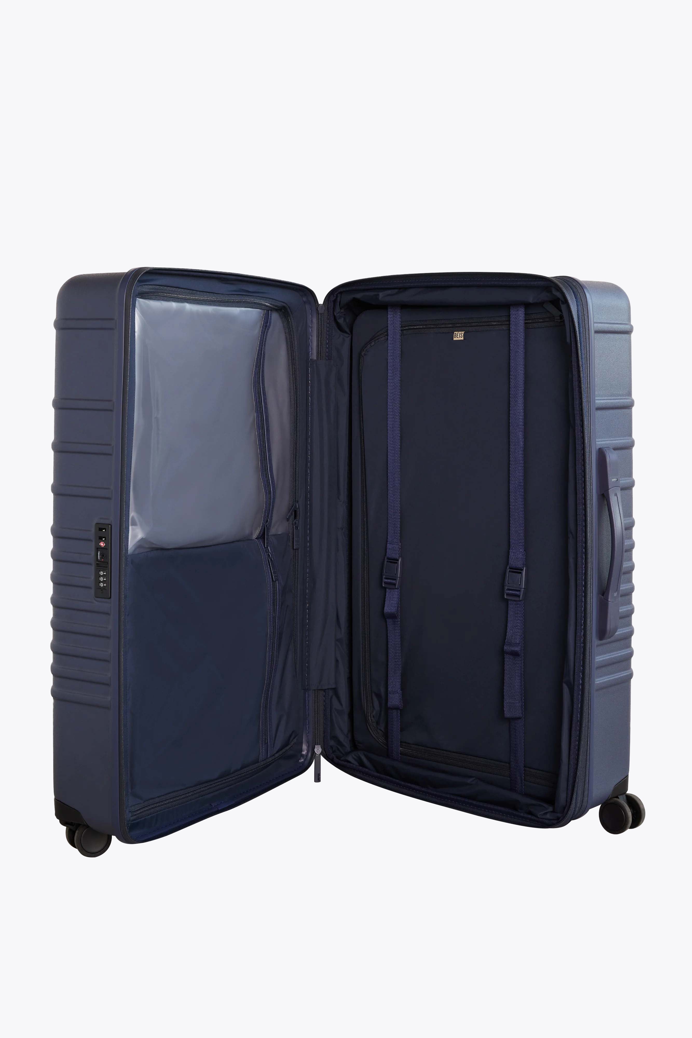 Navy Blue Large Check-In Luggage Roller Suitcase - Perfect for Air Travel, Business Trips & Vacation Packing